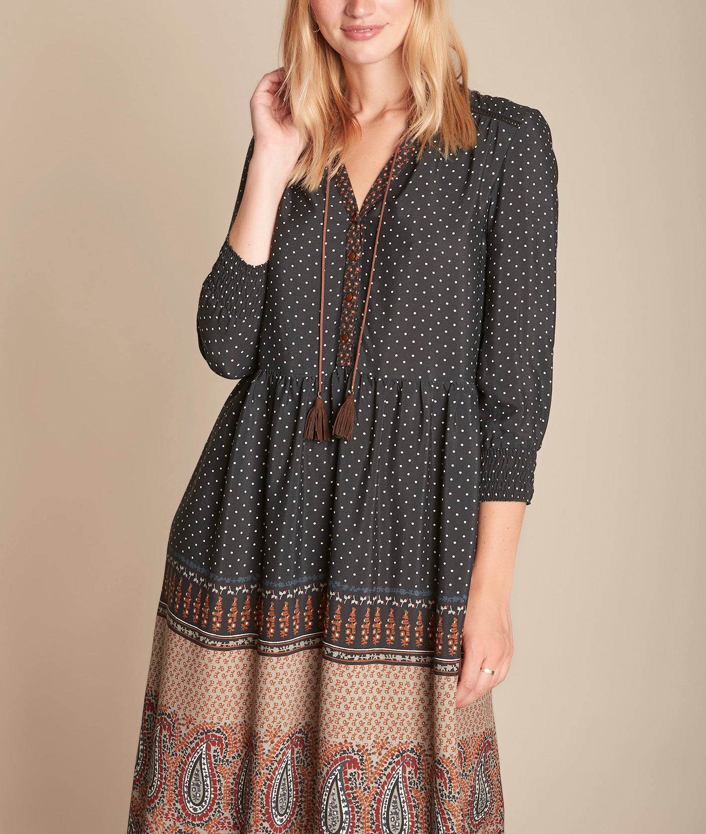 Robe longue imprimé cachemire Illiade Faume - seconde main