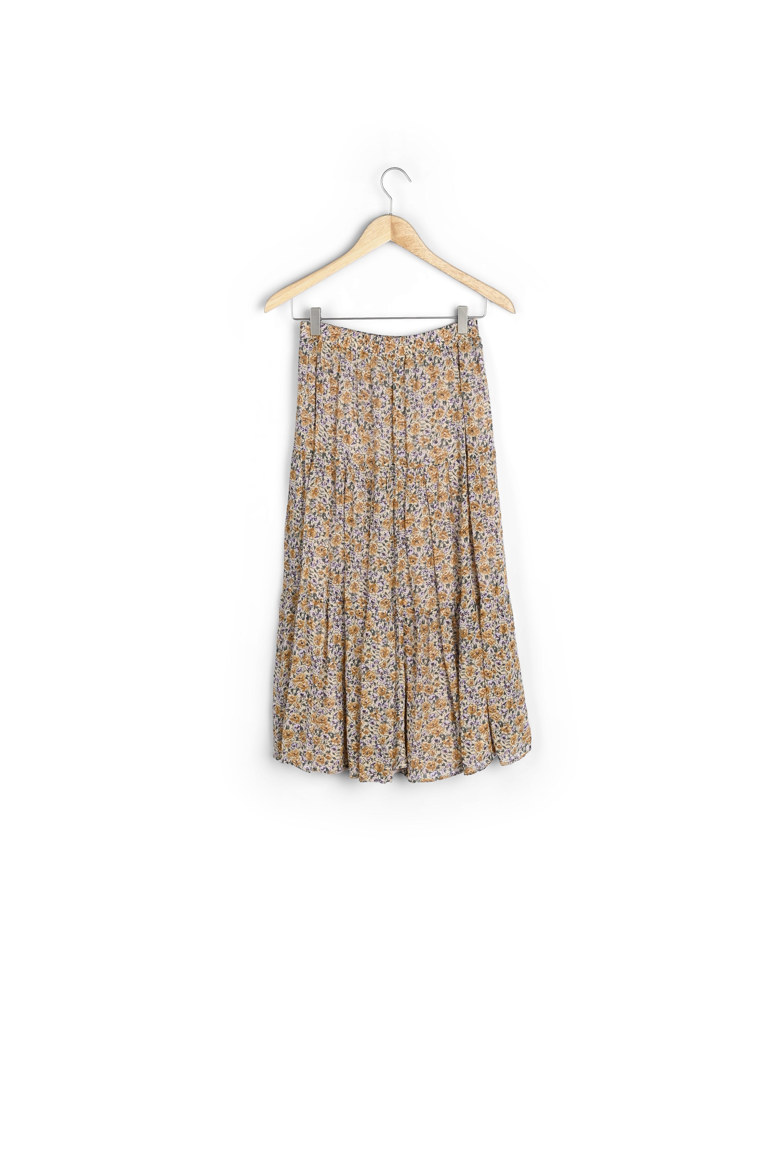 Jupe longue imprimé fleuri écru Ginko Faume - seconde main