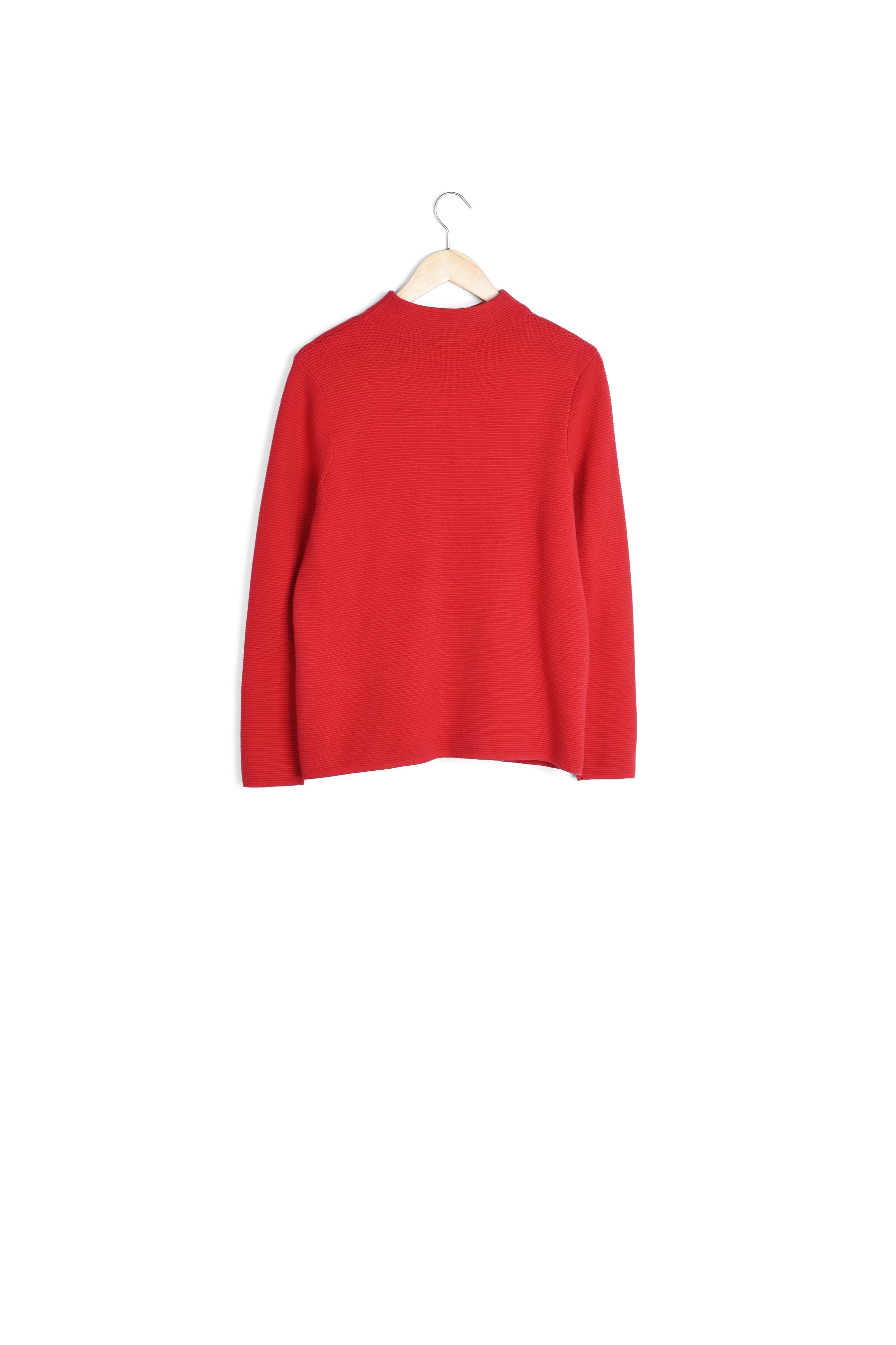 Pull rouge maille fine col montant Belize Faume - seconde main