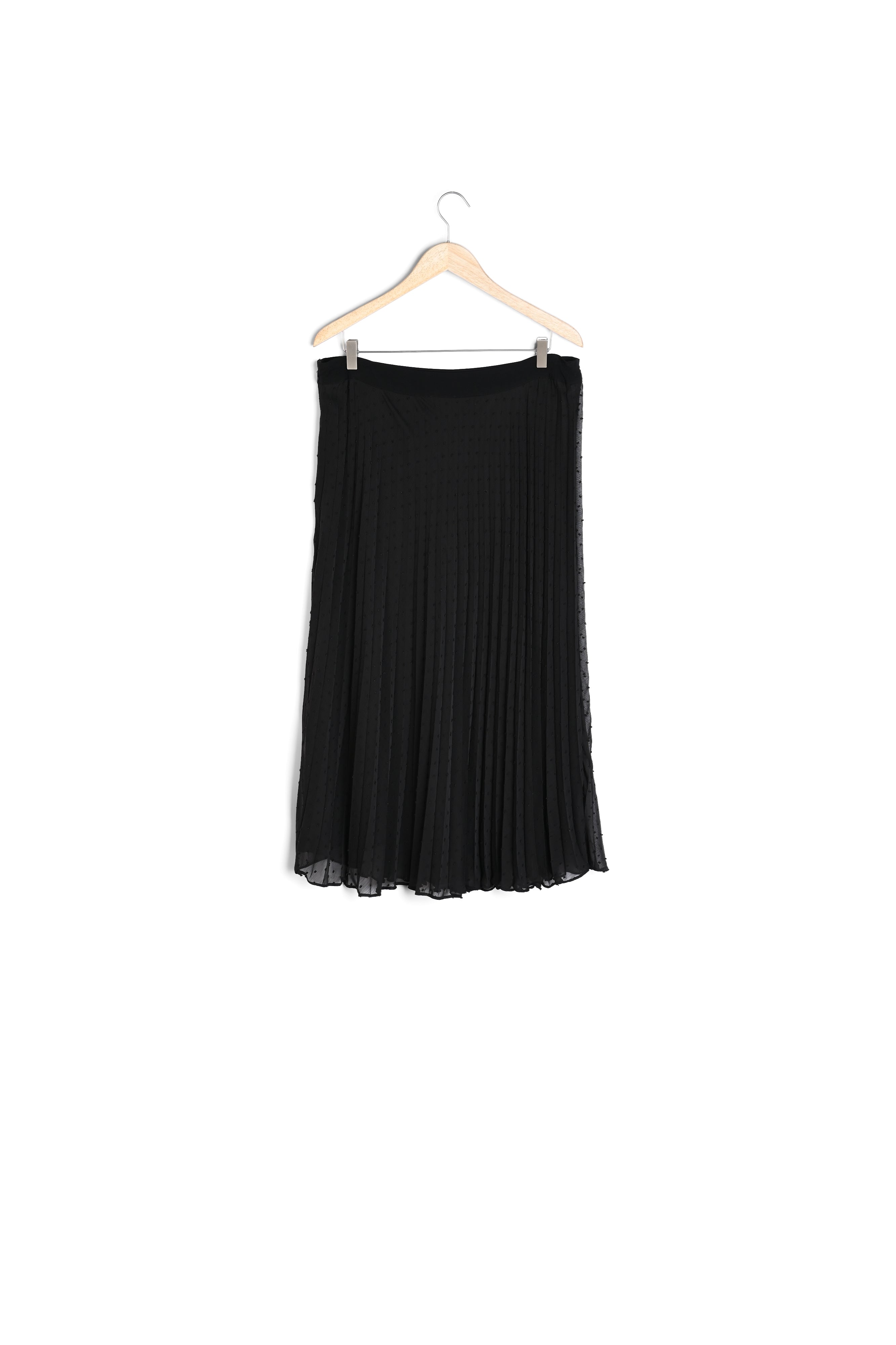 Jupe longue noire plissée en plumetis Greta Faume - seconde main