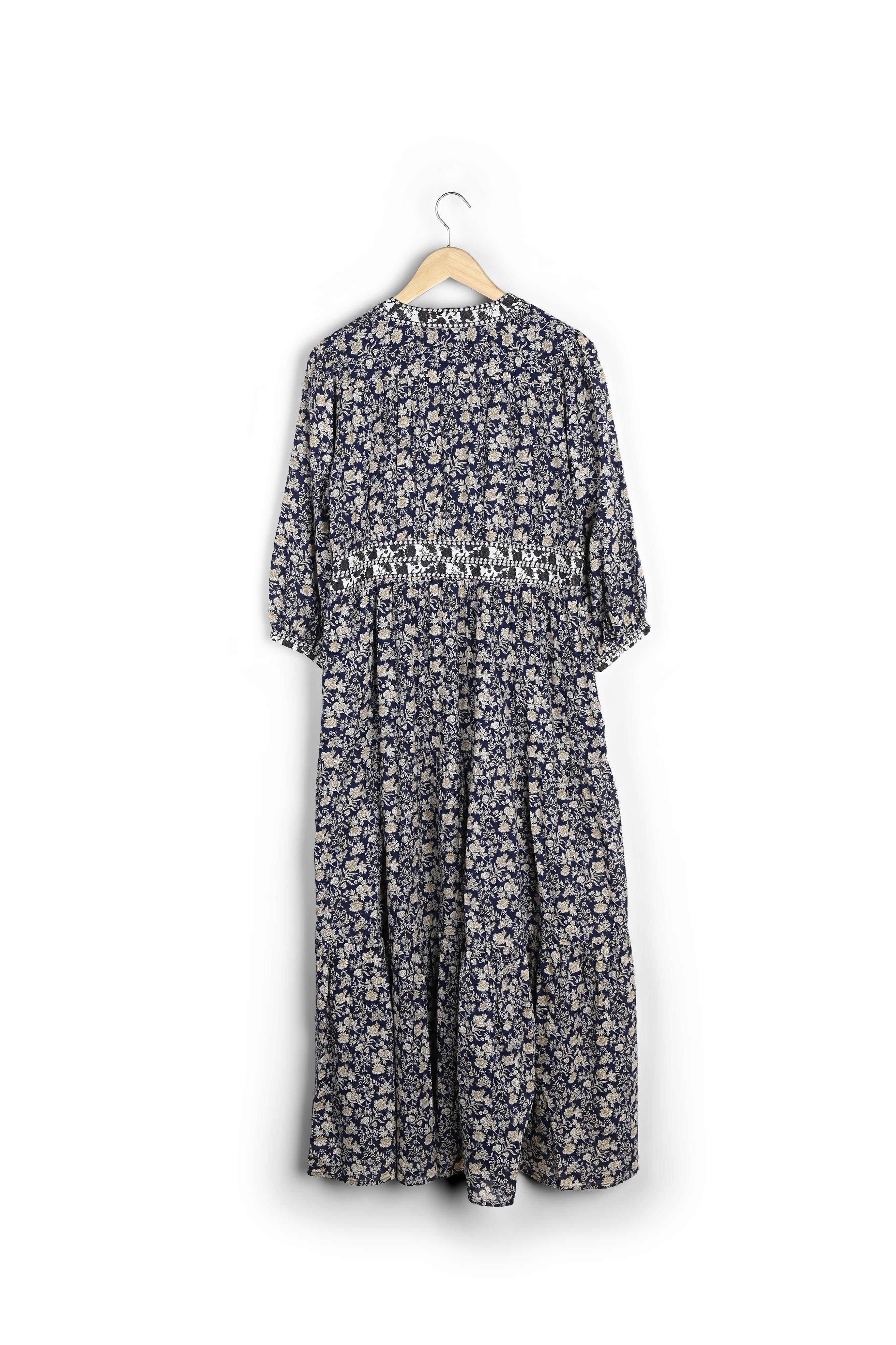 Robe longue imprimée en coton Loanne Faume - seconde main