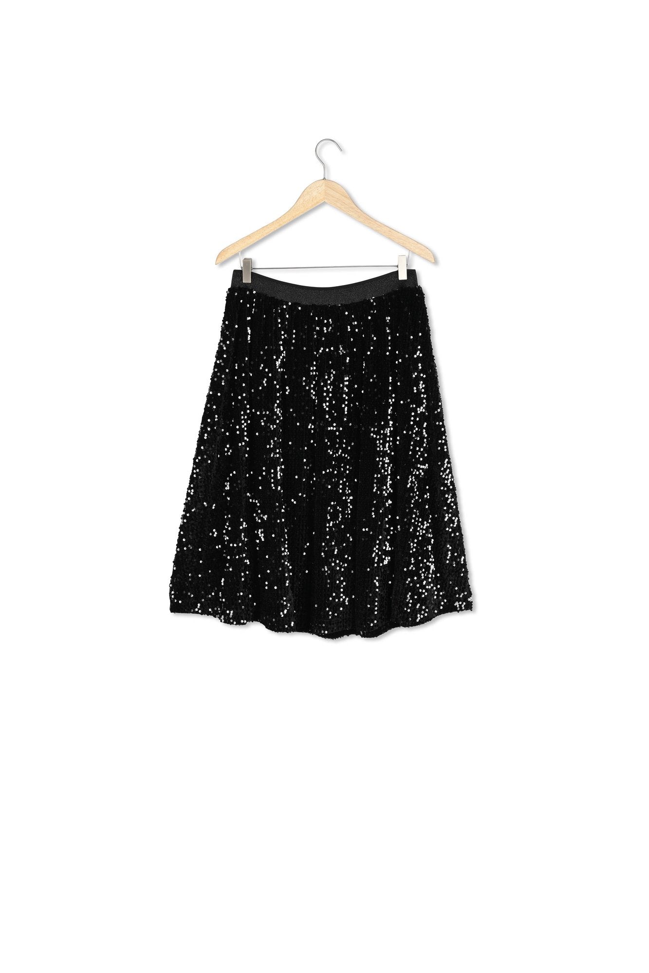 Jupe midi en sequins noire Karen Faume - seconde main