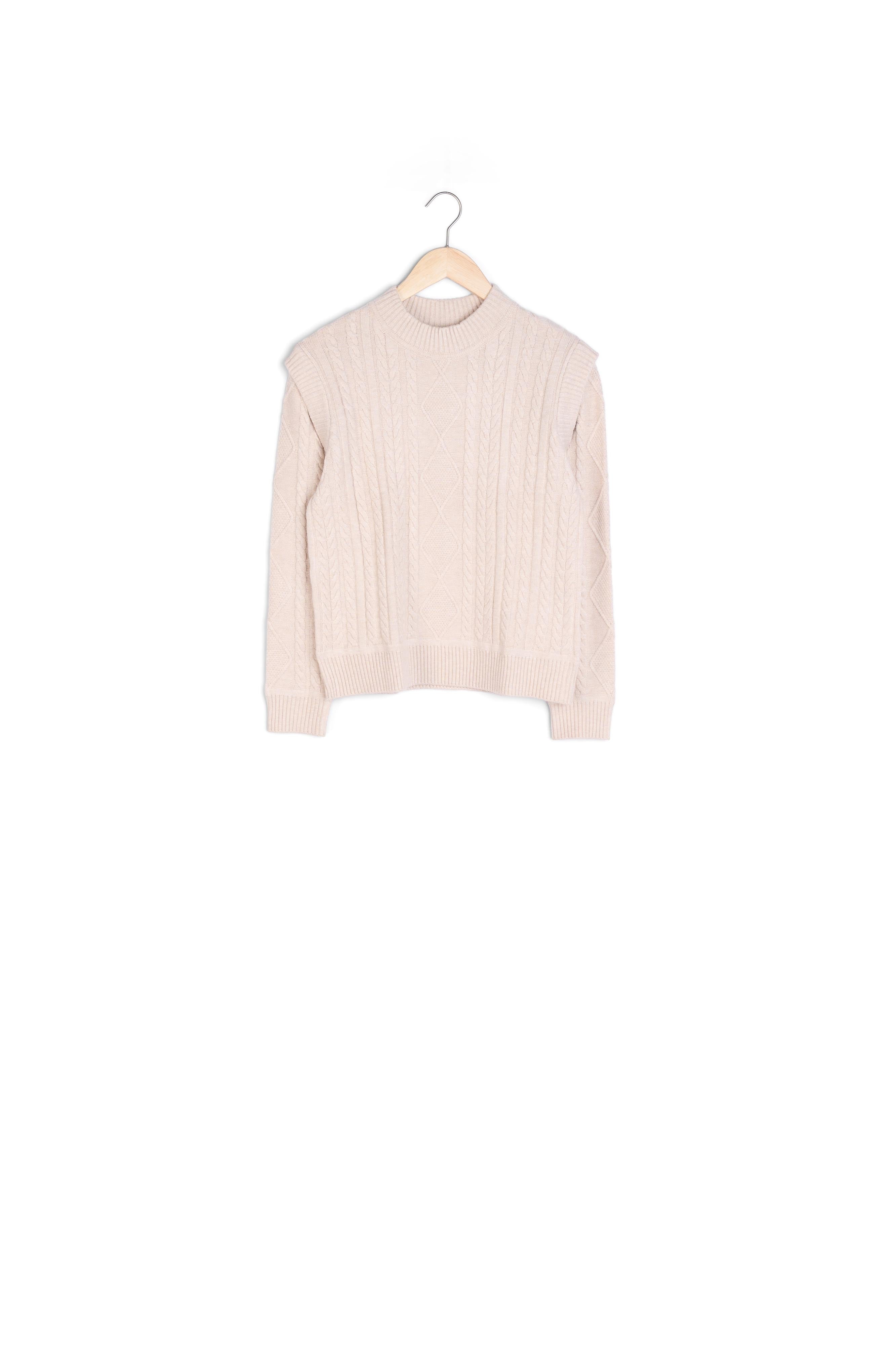 Pull torsadé en viscose EcoVero ecru Basso Faume - seconde main