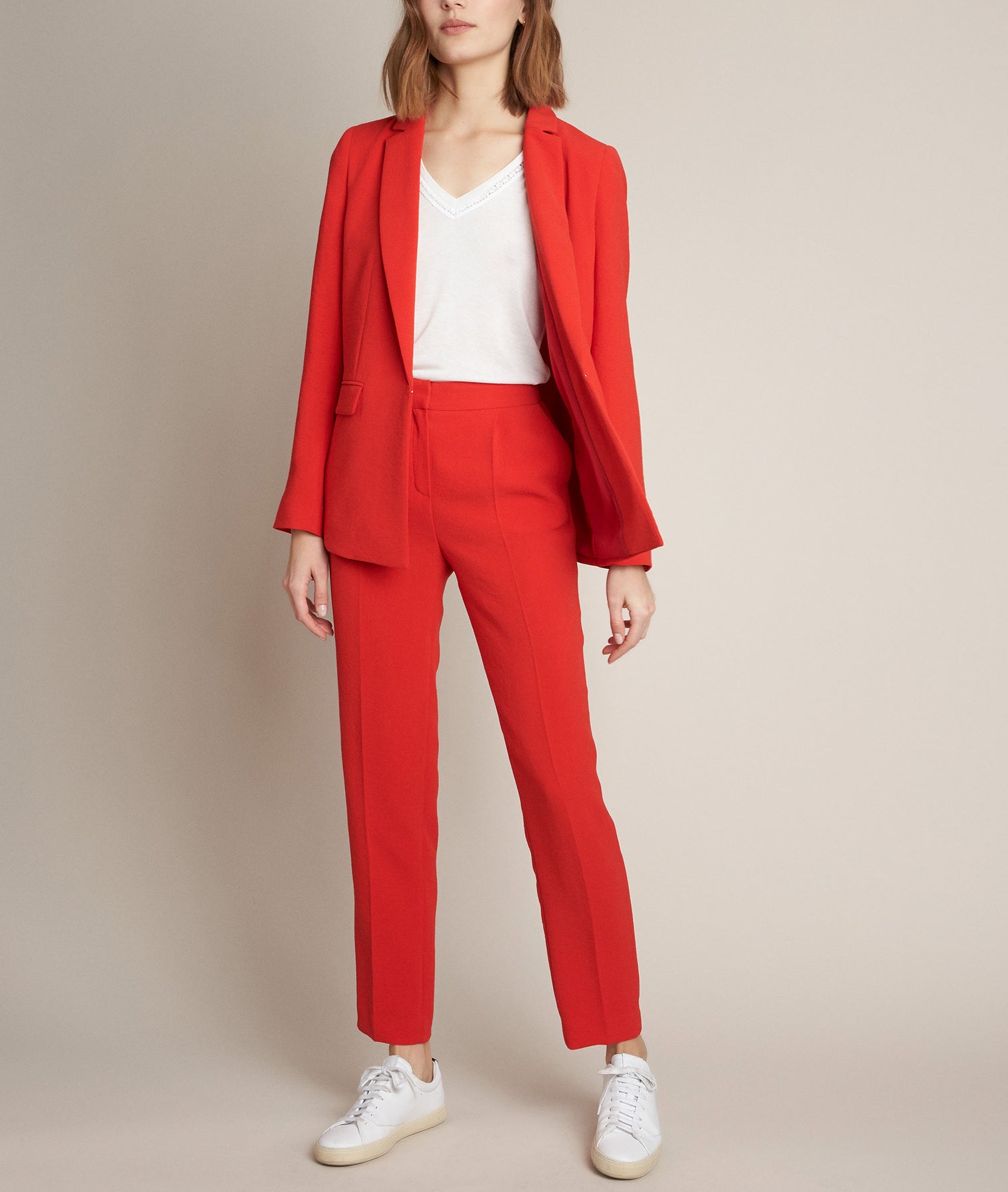 Pantalon en crêpe rouge Isaure Faume - seconde main