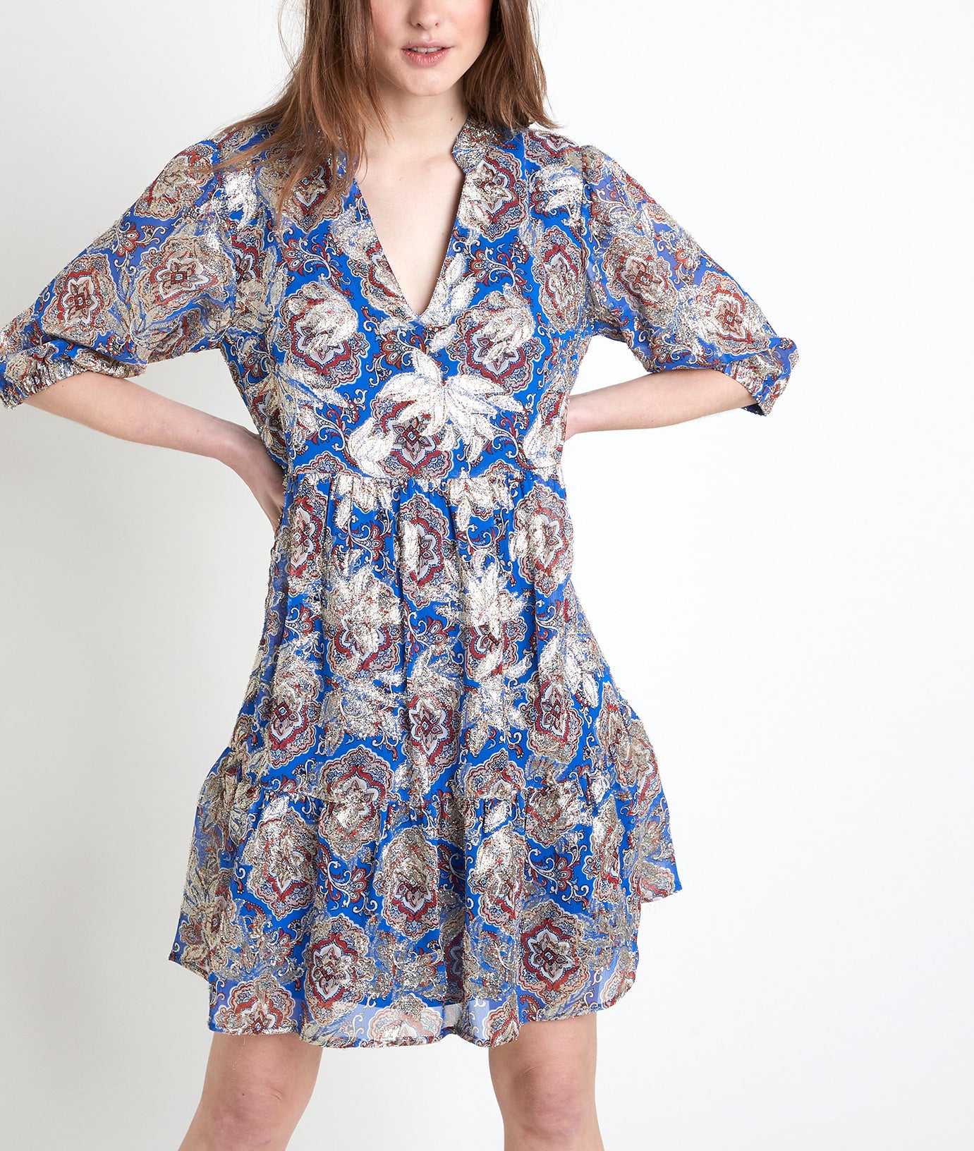 Robe myosotis imprimée Madeleine Faume - seconde main