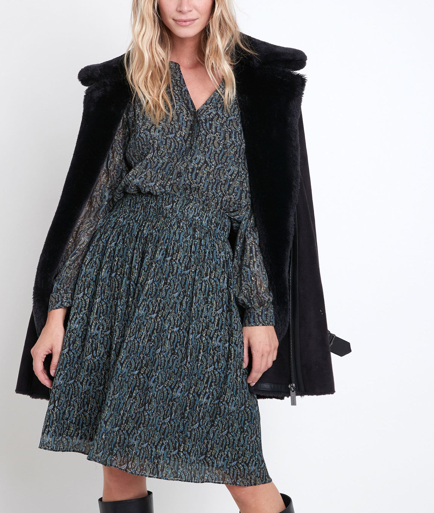 Blouse imprimée kaki Jislaine Faume - seconde main