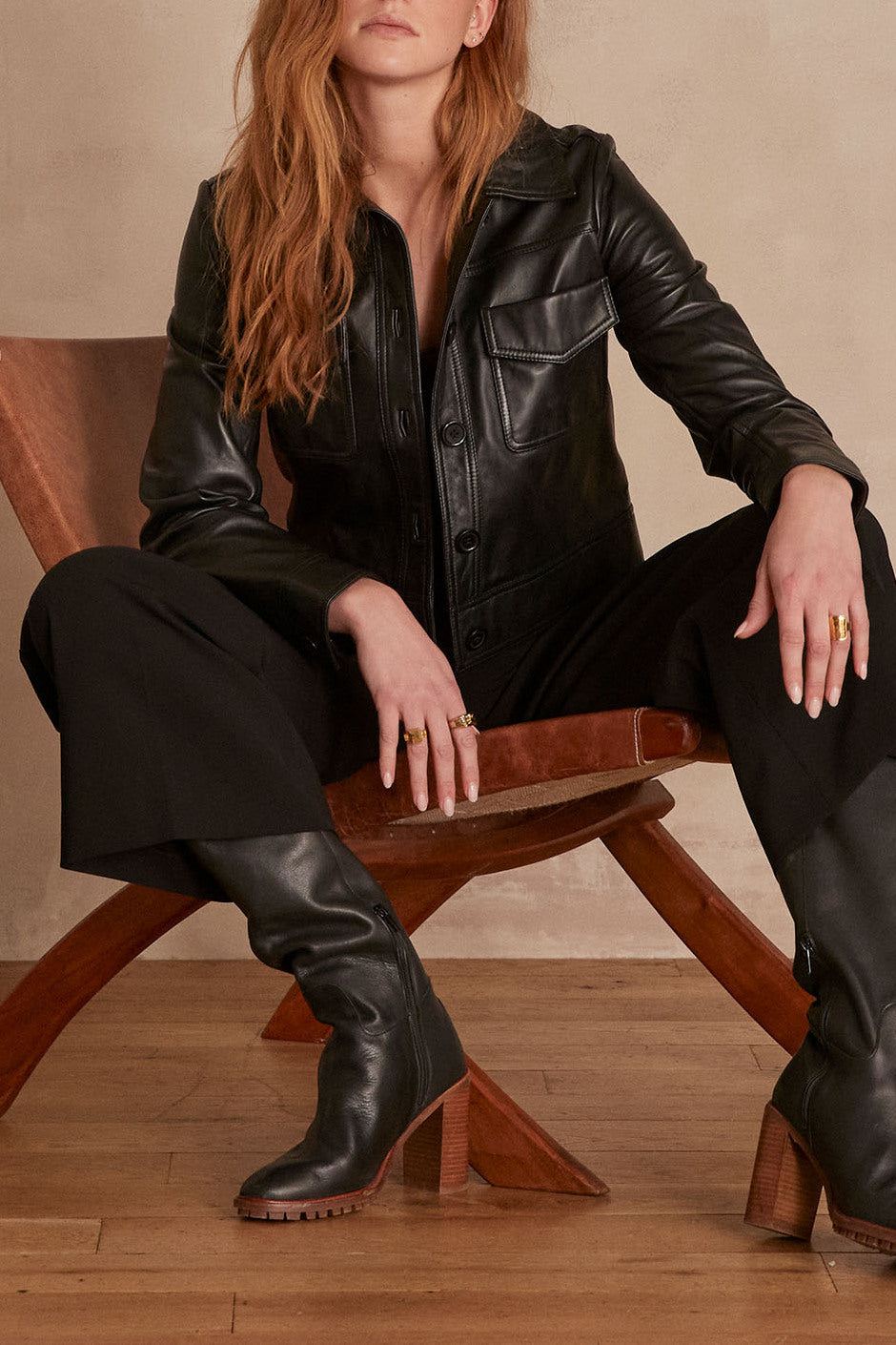 Veste en cuir Donna Faume - seconde main