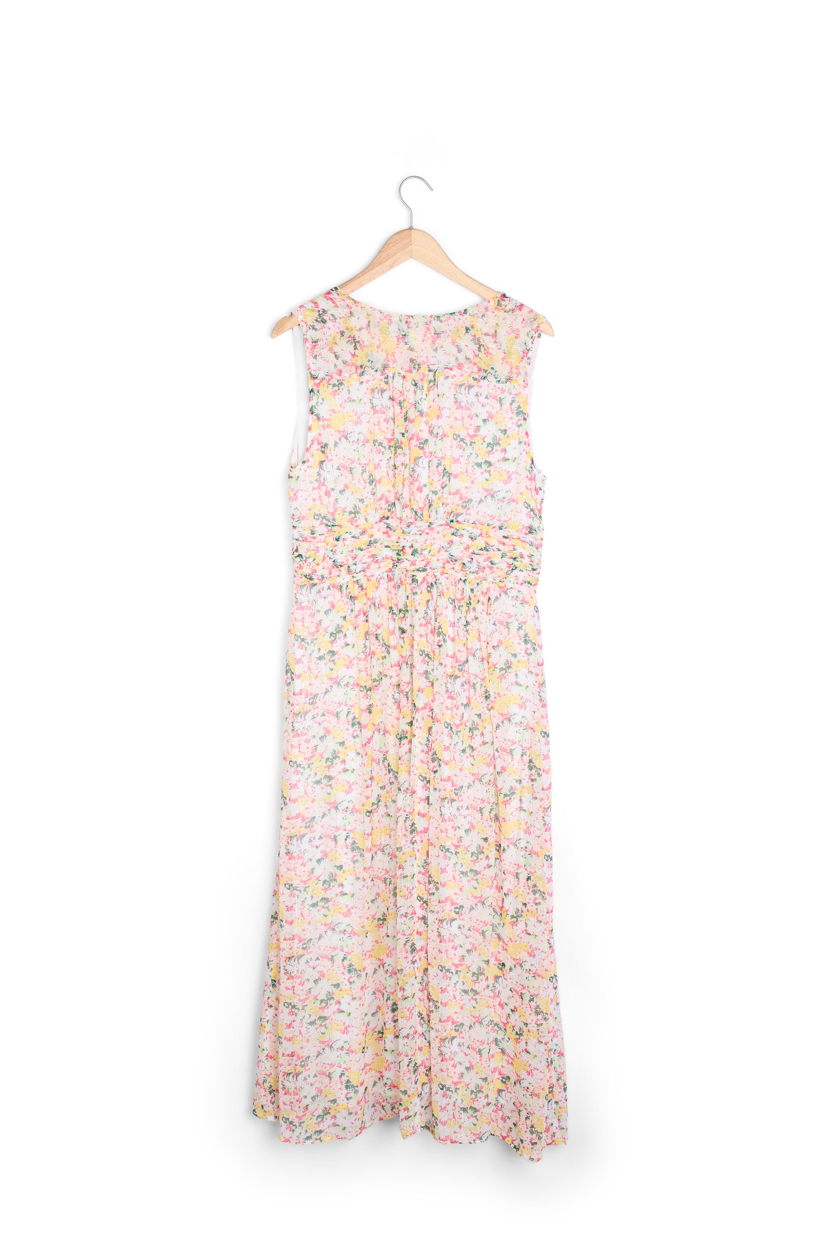 Robe mi-longue imprimé fleuri Sapha Faume - seconde main