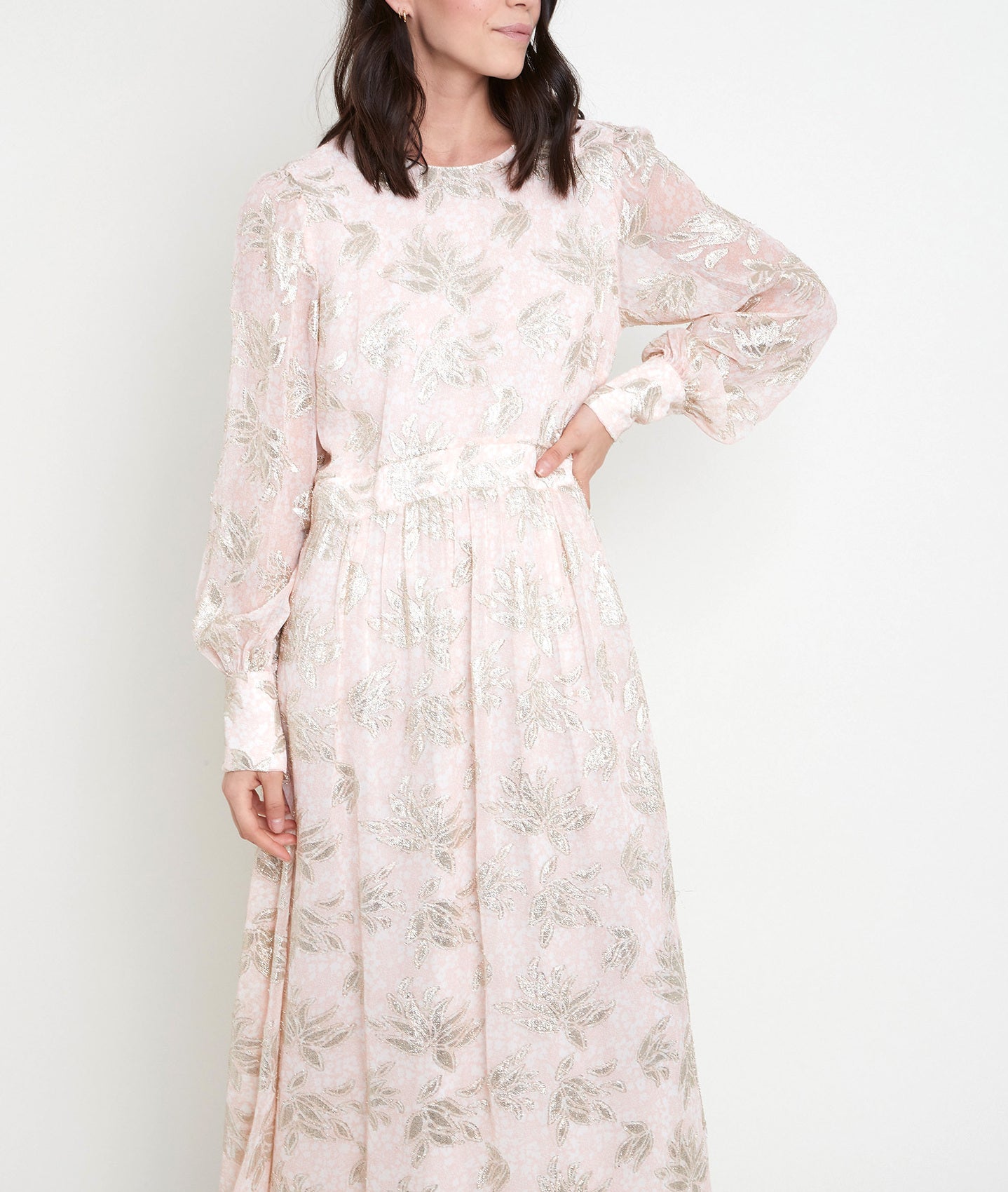 Robe longue poudre jacquard Maria Faume - seconde main