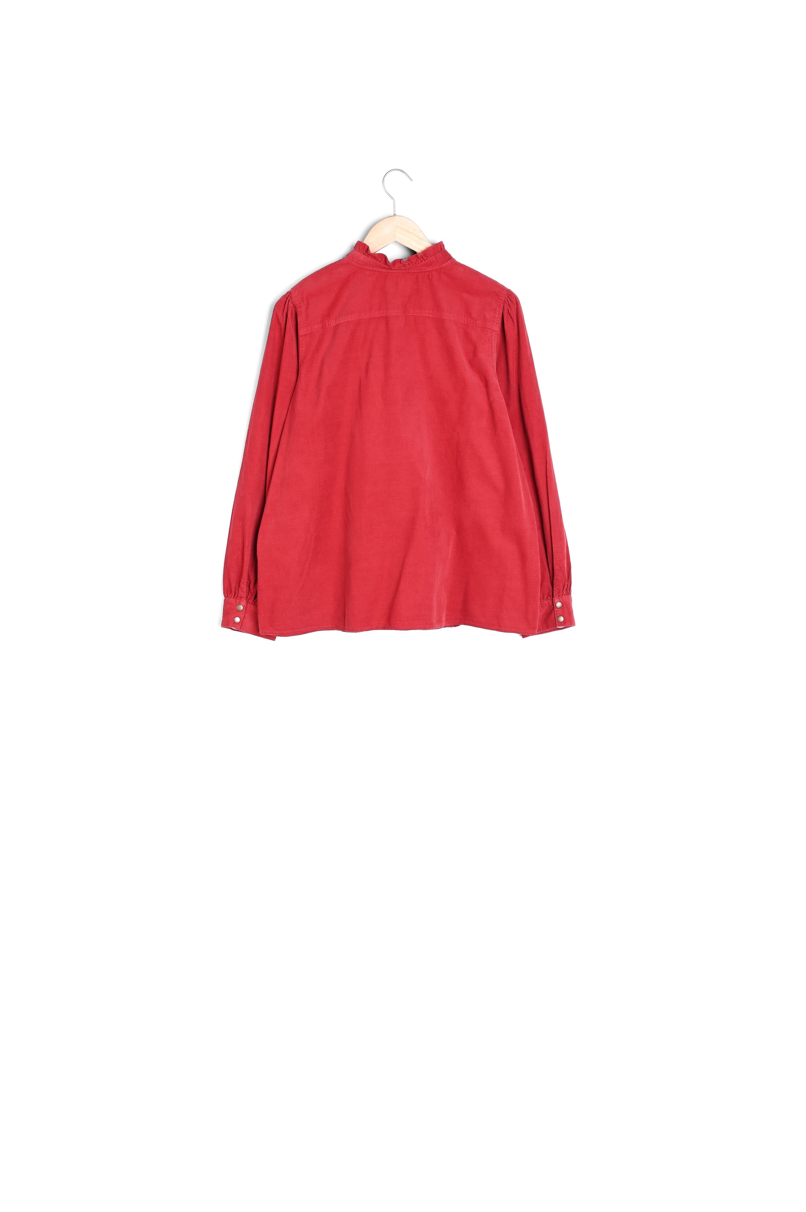 Surchemise rouge en velours Jeraldine Faume - seconde main