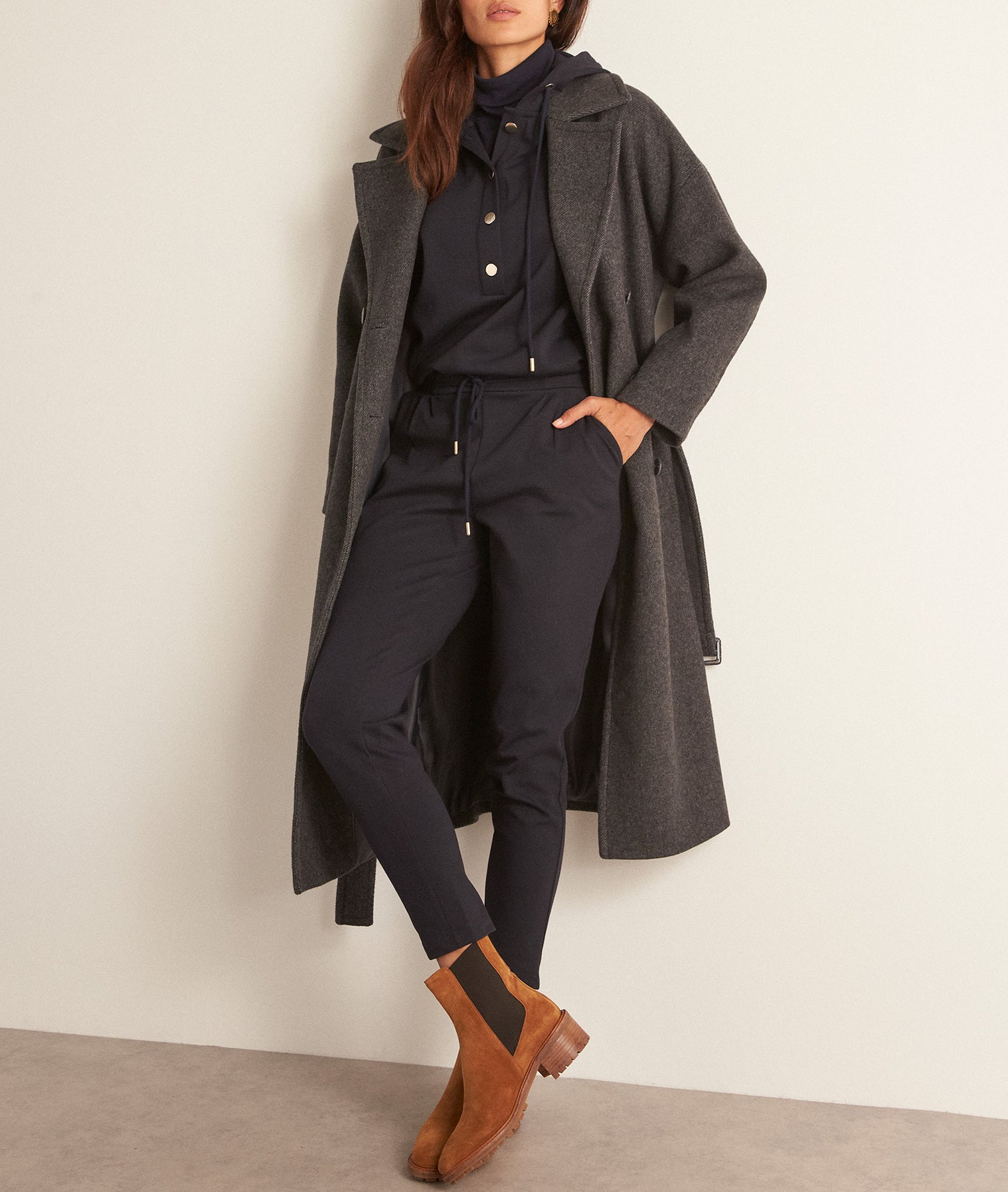 Pantalon jogging marine en coton Islande Faume - seconde main