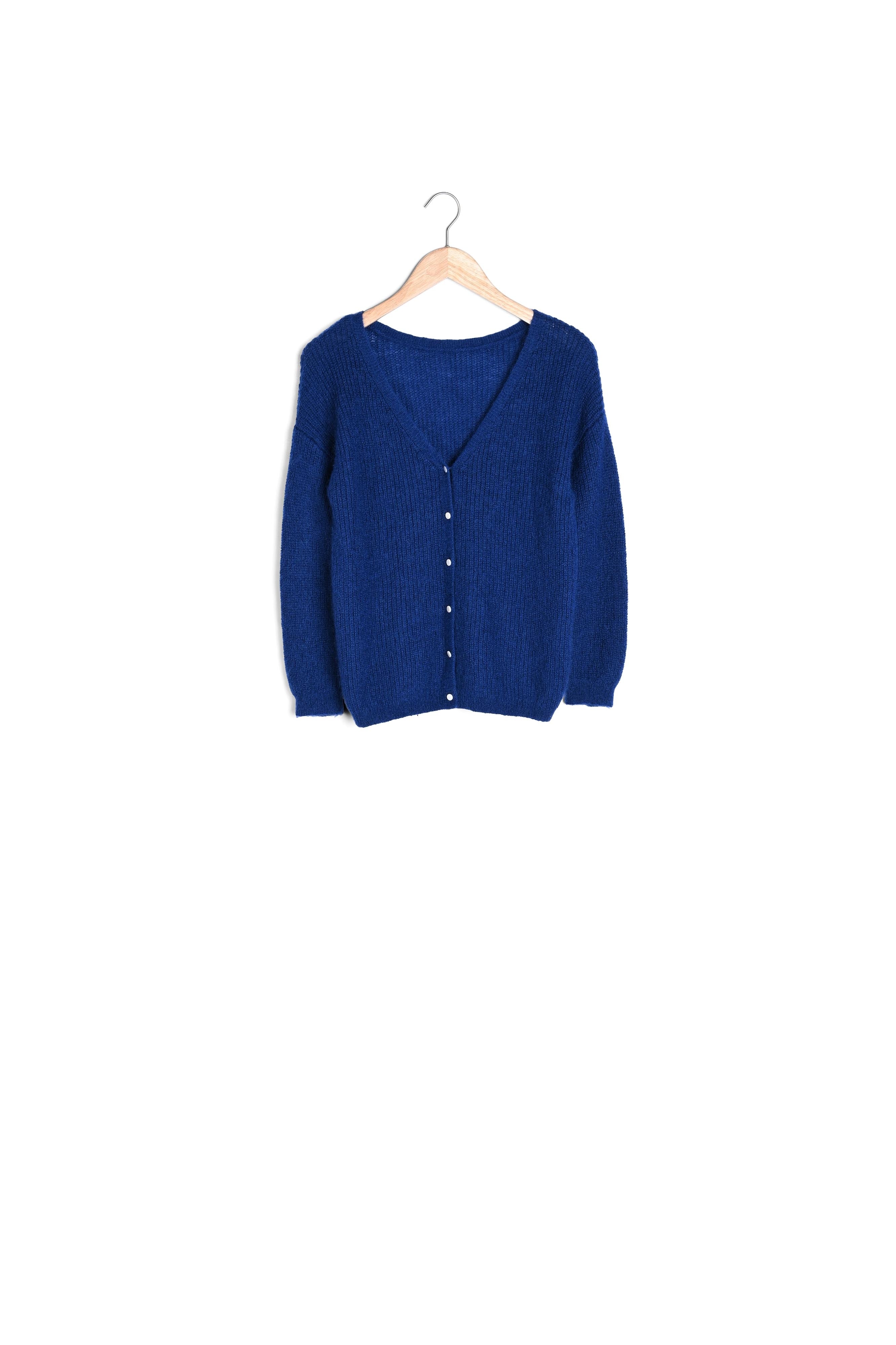Cardigan en polyamide, laine et mohair bleu Paddy Faume - seconde main