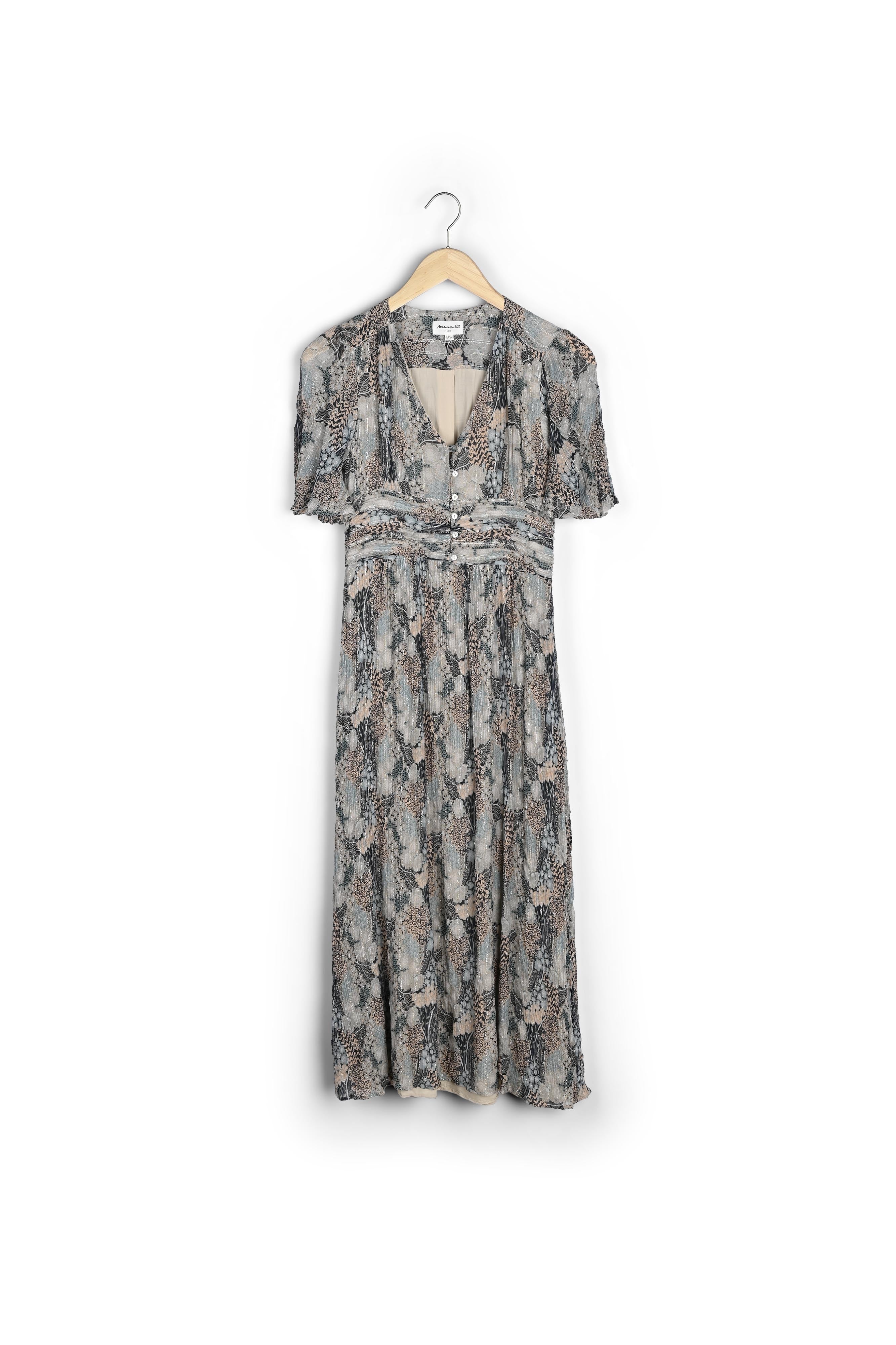 Robe longue fluide imprimée NERVANE Faume - seconde main