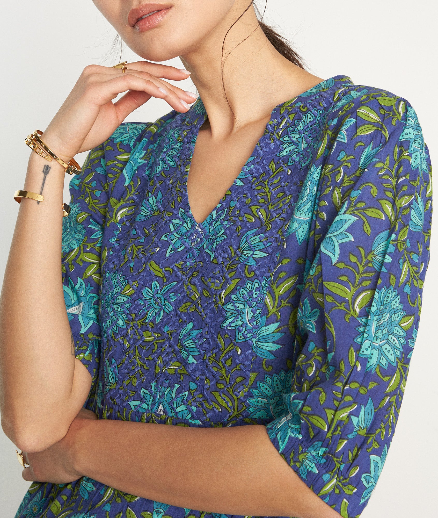 Robe courte imprimé denim brut Madeleine Faume - seconde main