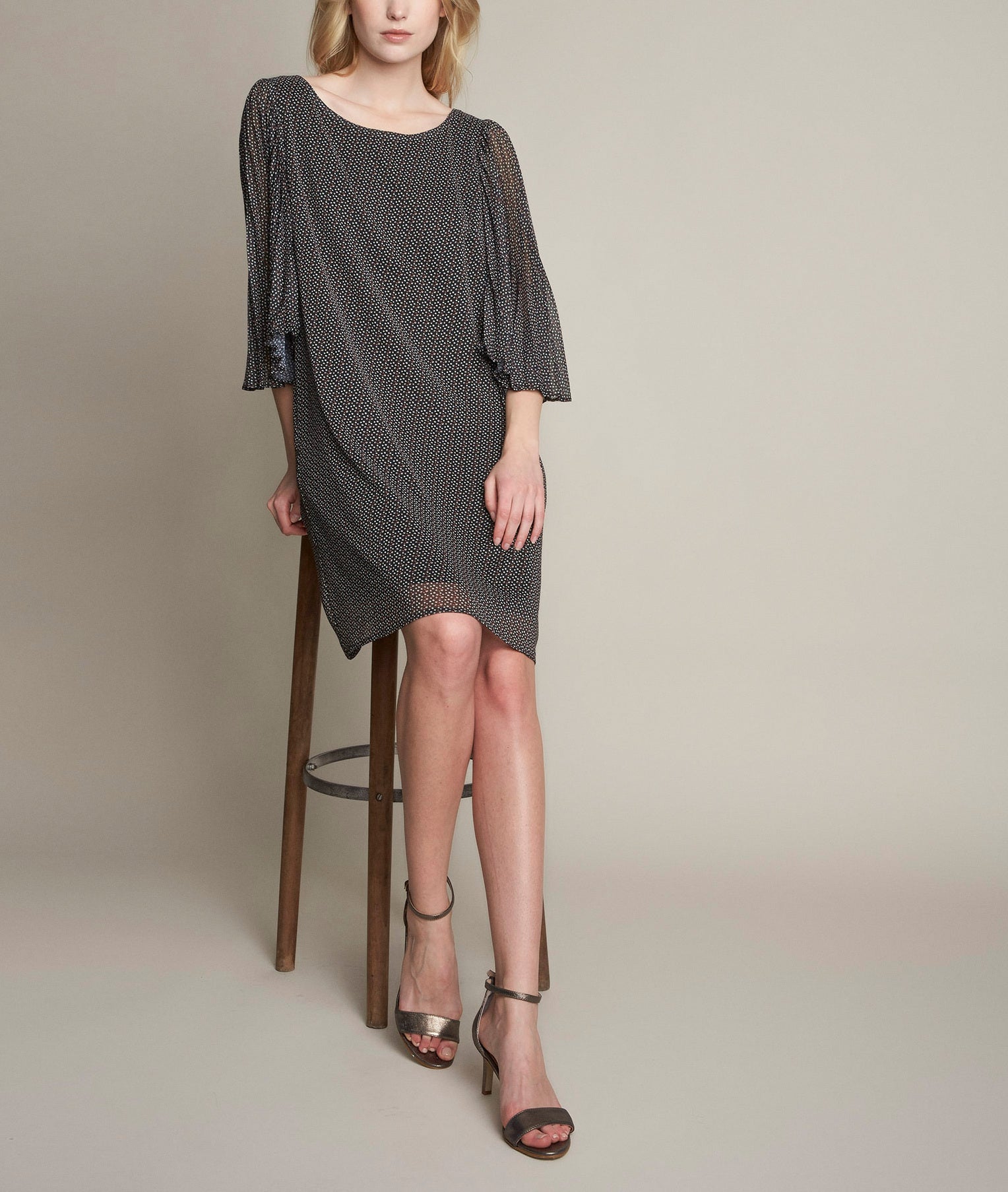 Robe imprimée en crêpe Olivia Faume - seconde main