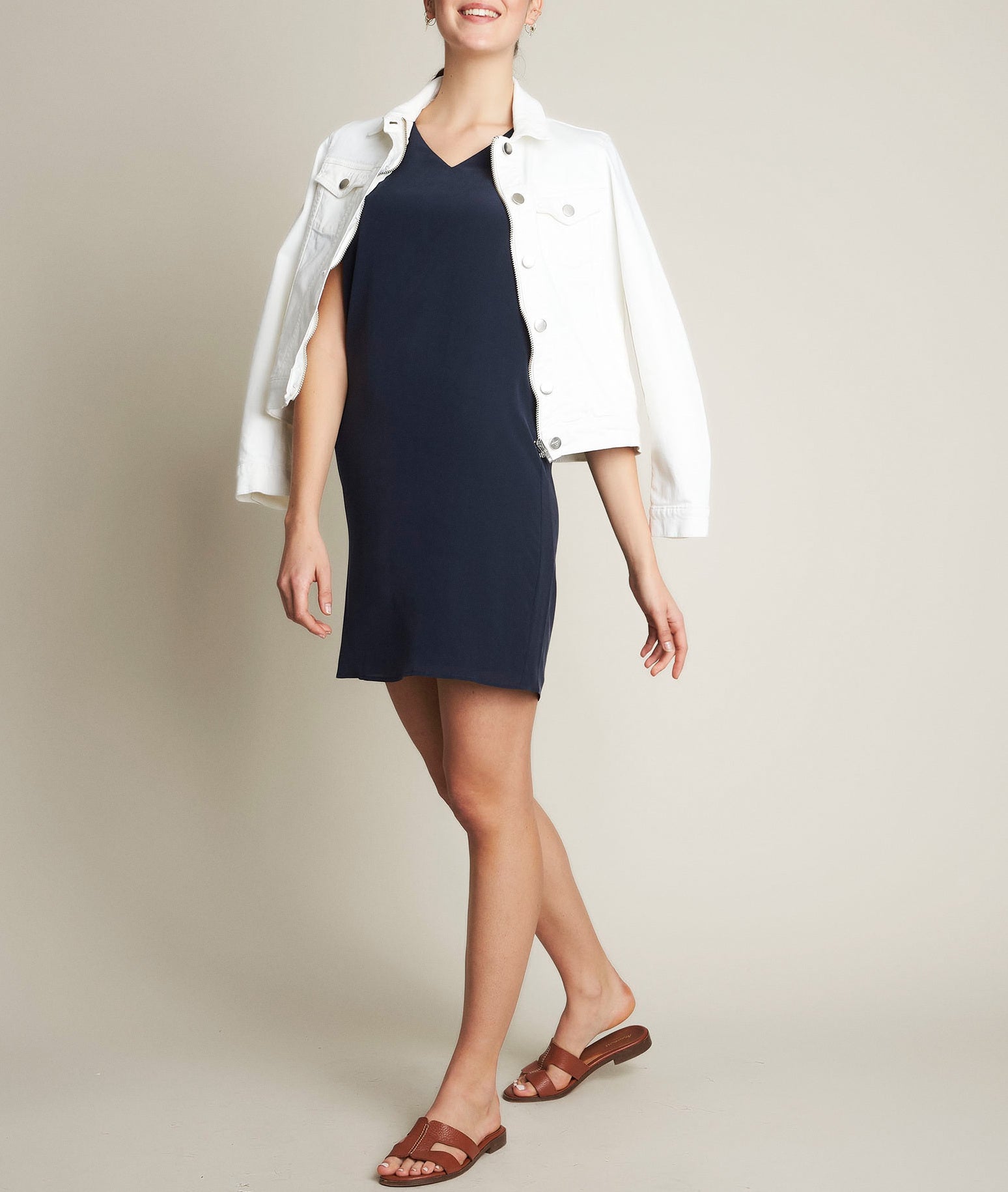 Robe en soie bleue Cheryl Faume - seconde main