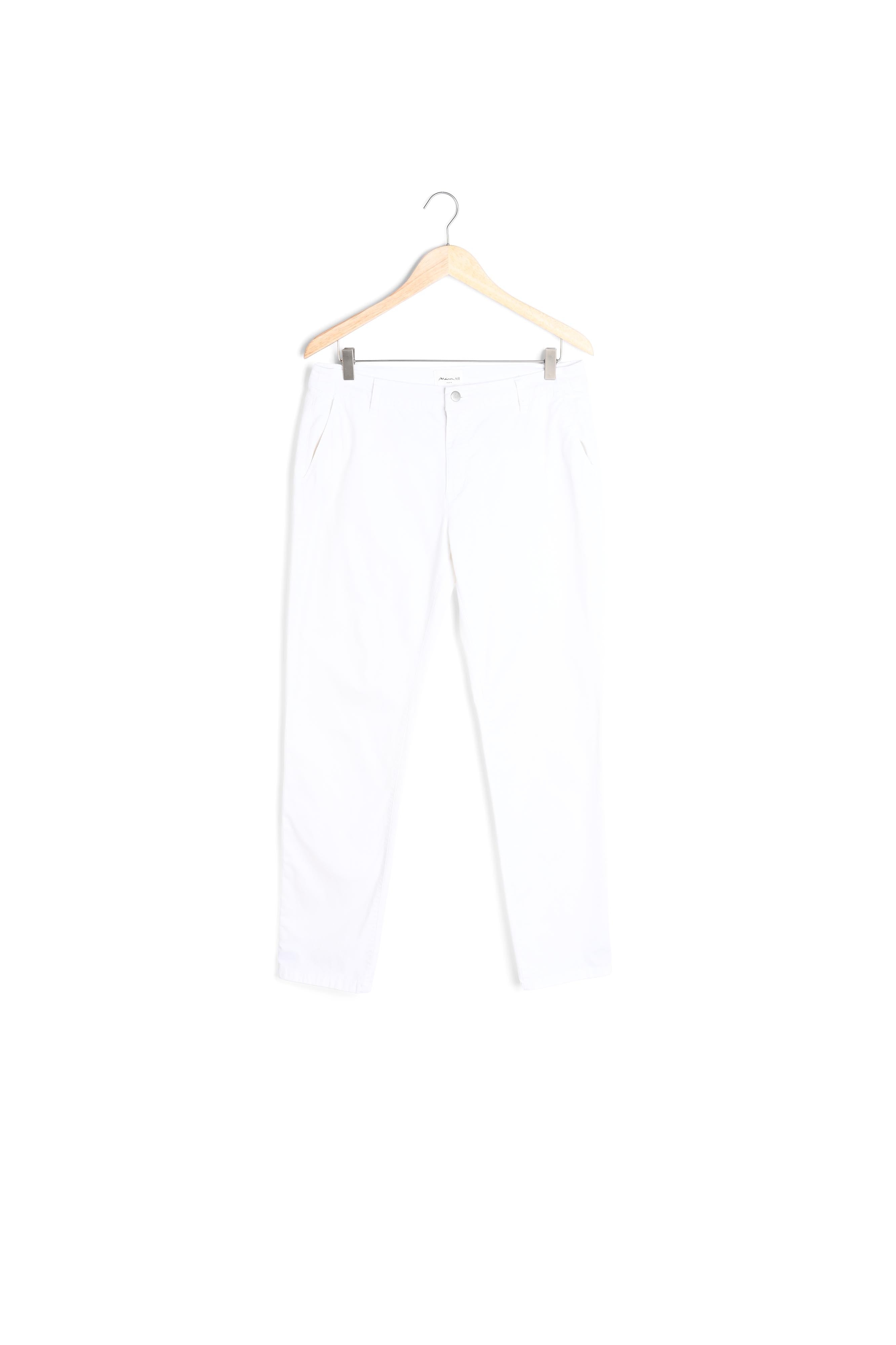 Pantalon chino en coton bio blanc Francis Faume - seconde main