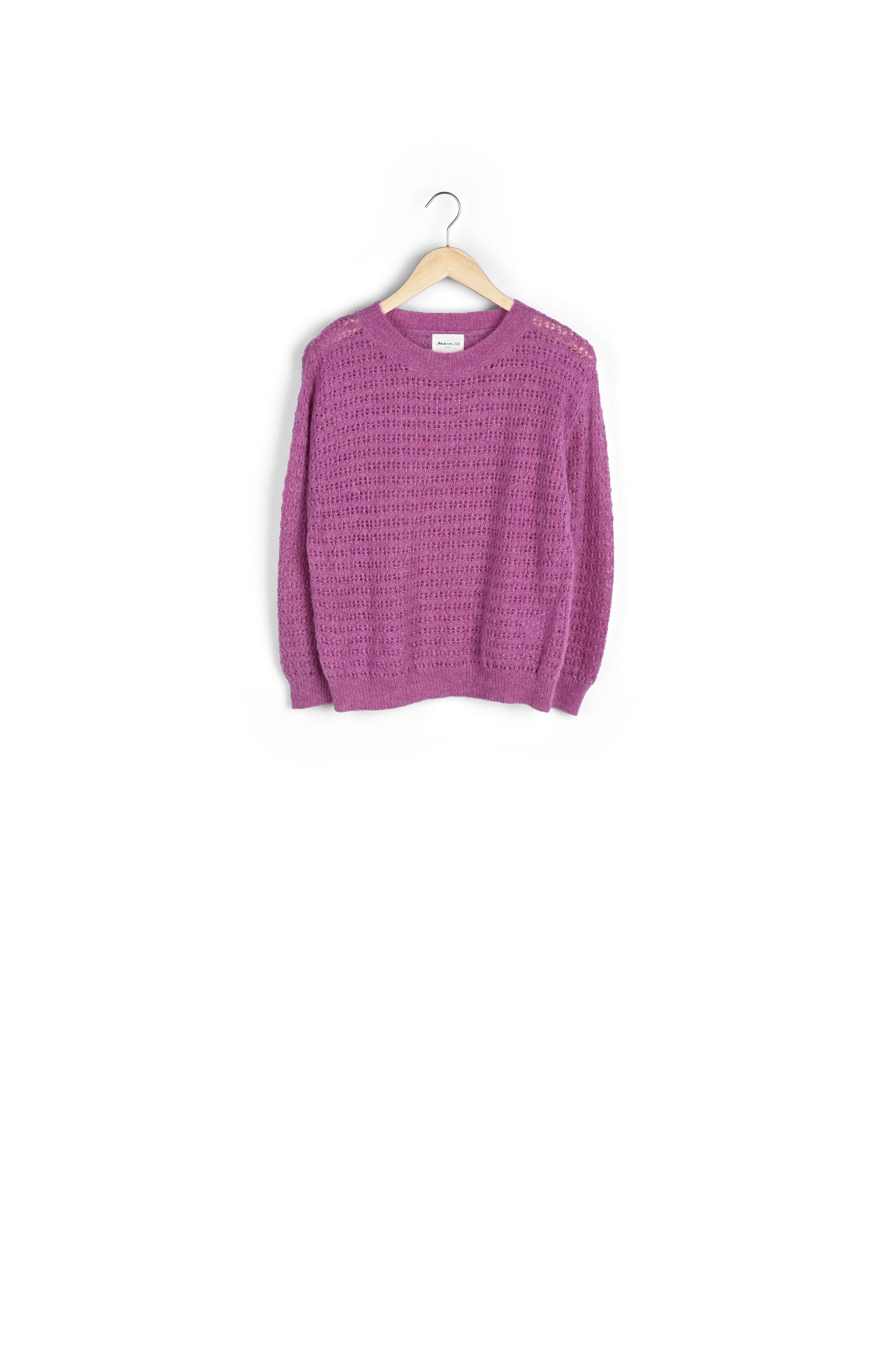 Pull en maille épaisse ajourée fuchsia Tokyo Faume - seconde main
