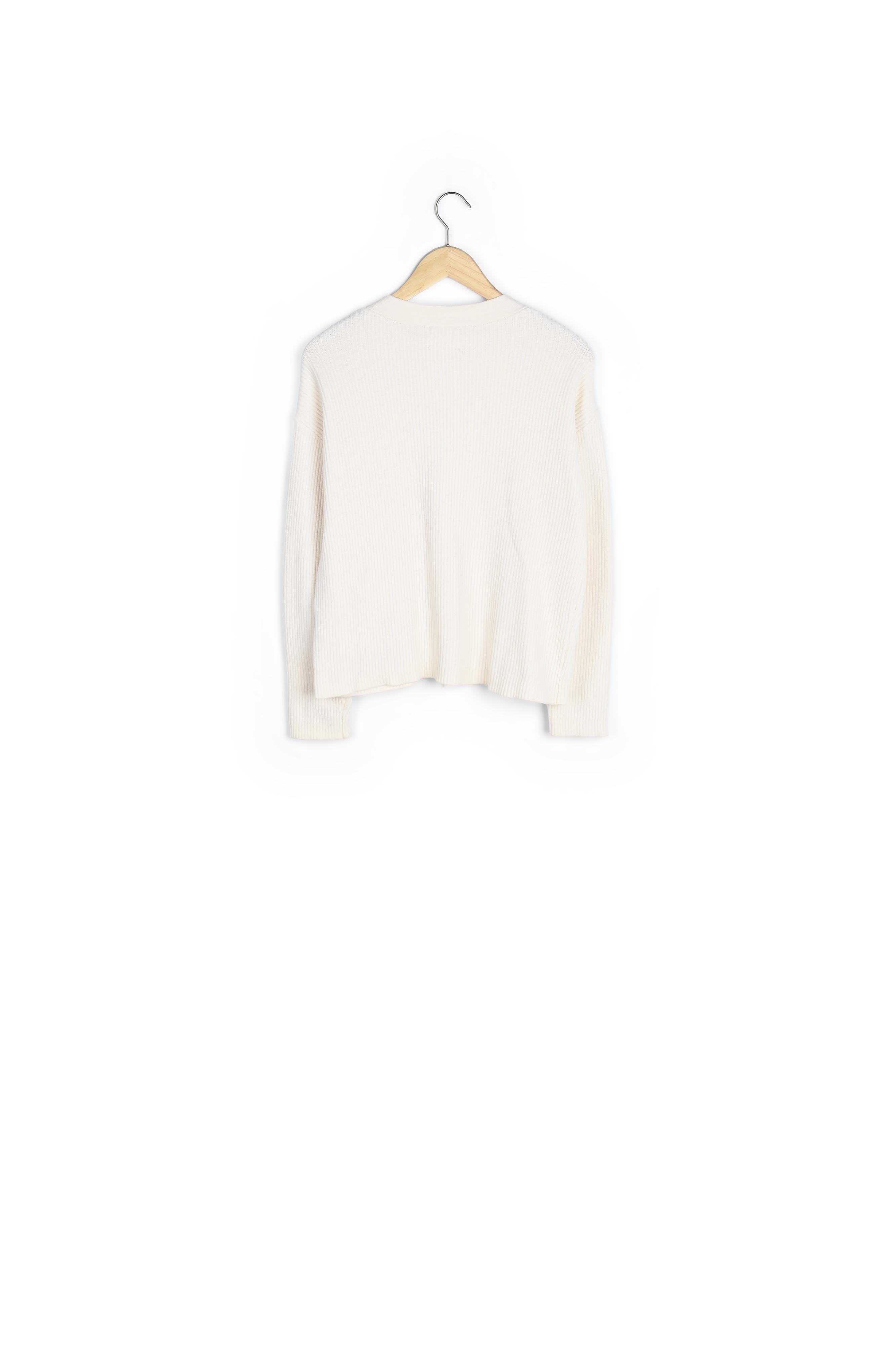 Cardigan boutonné en viscose EcoVero ivoire Bosco Faume - seconde main