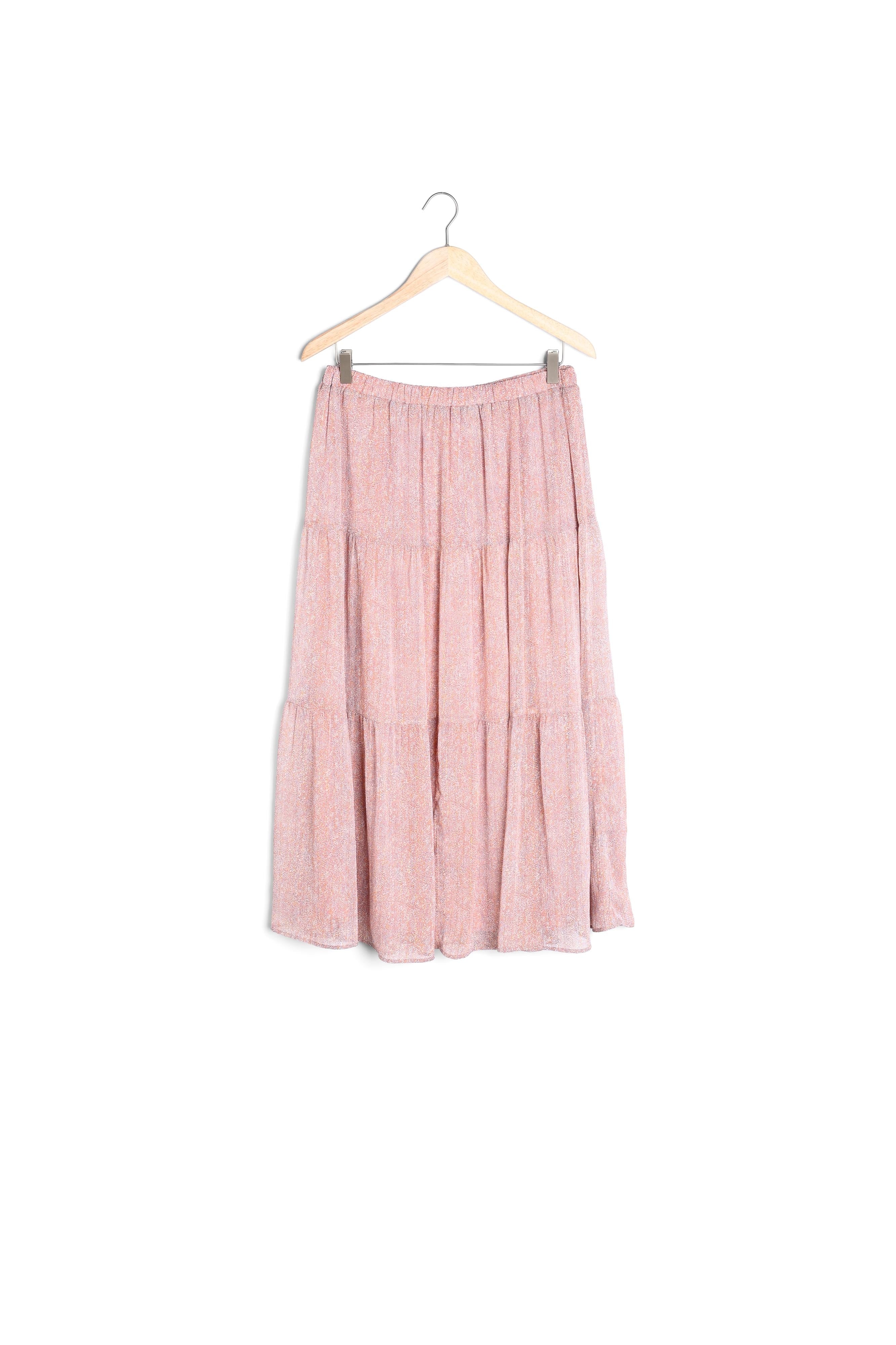 Jupe vaporeuse imprimée rose Elina Faume - seconde main