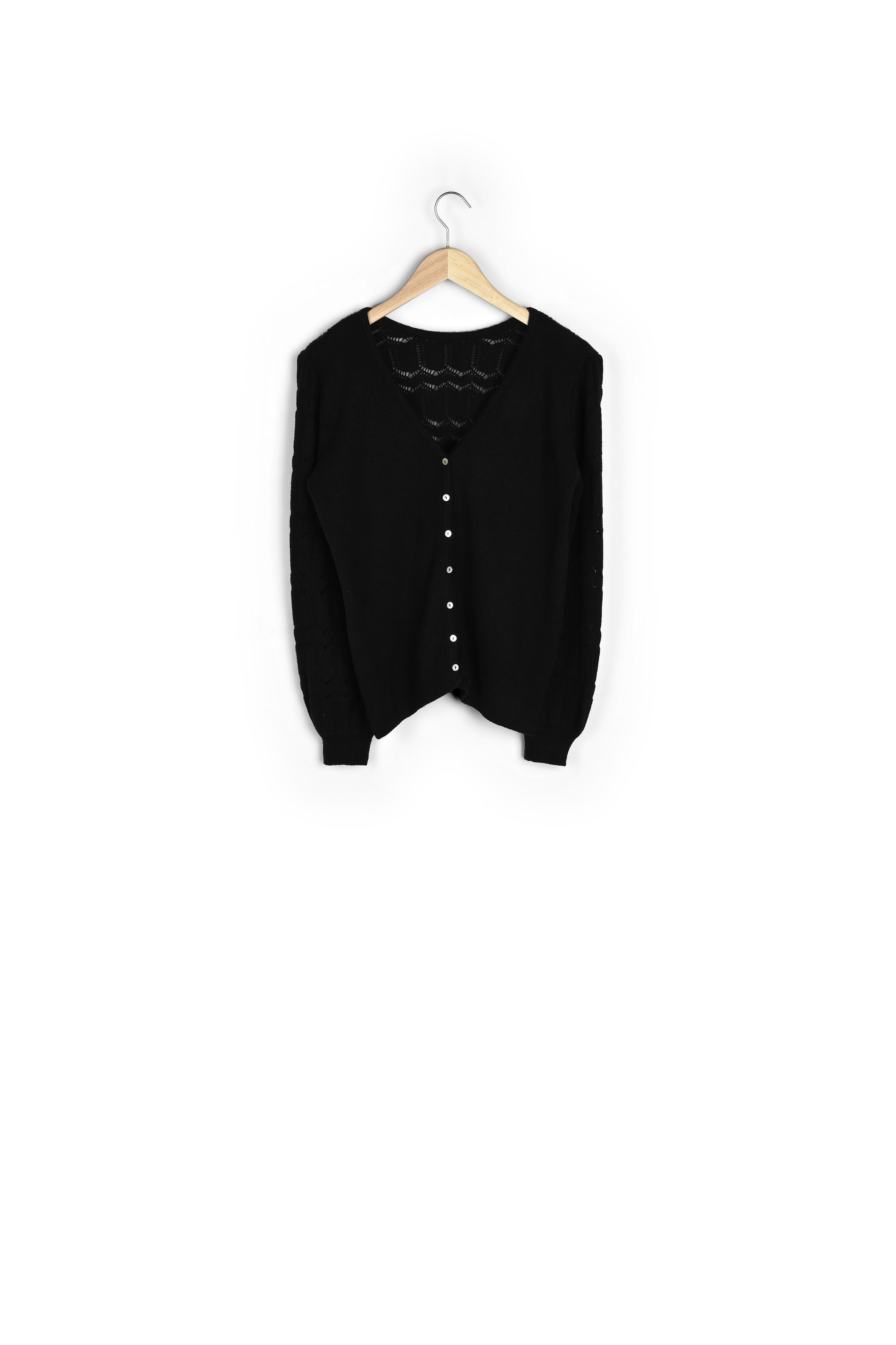 Gilet en cachemire recyclé noir Respect Faume - seconde main