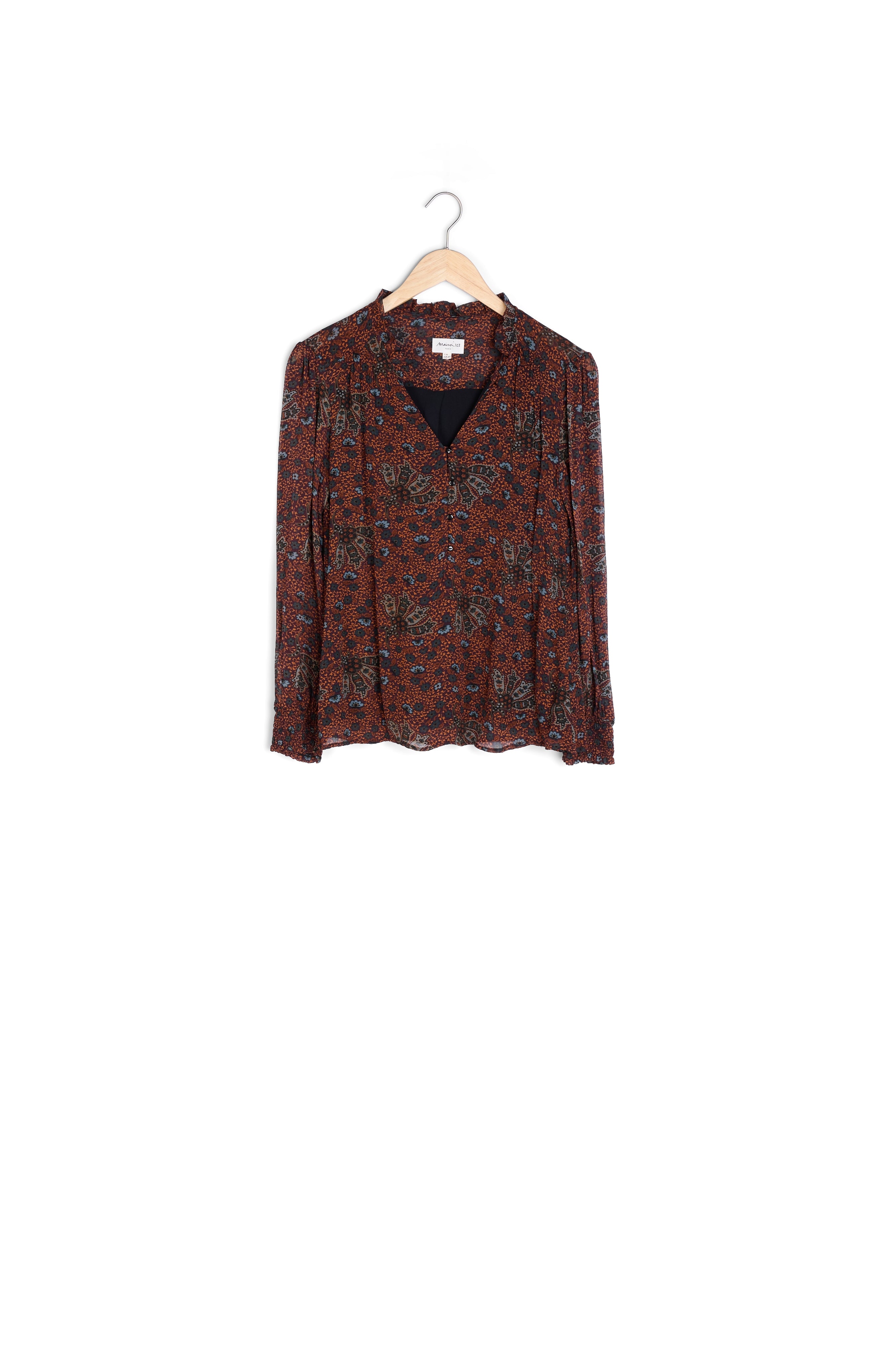 Blouse imprimée marron Lamie Faume - seconde main