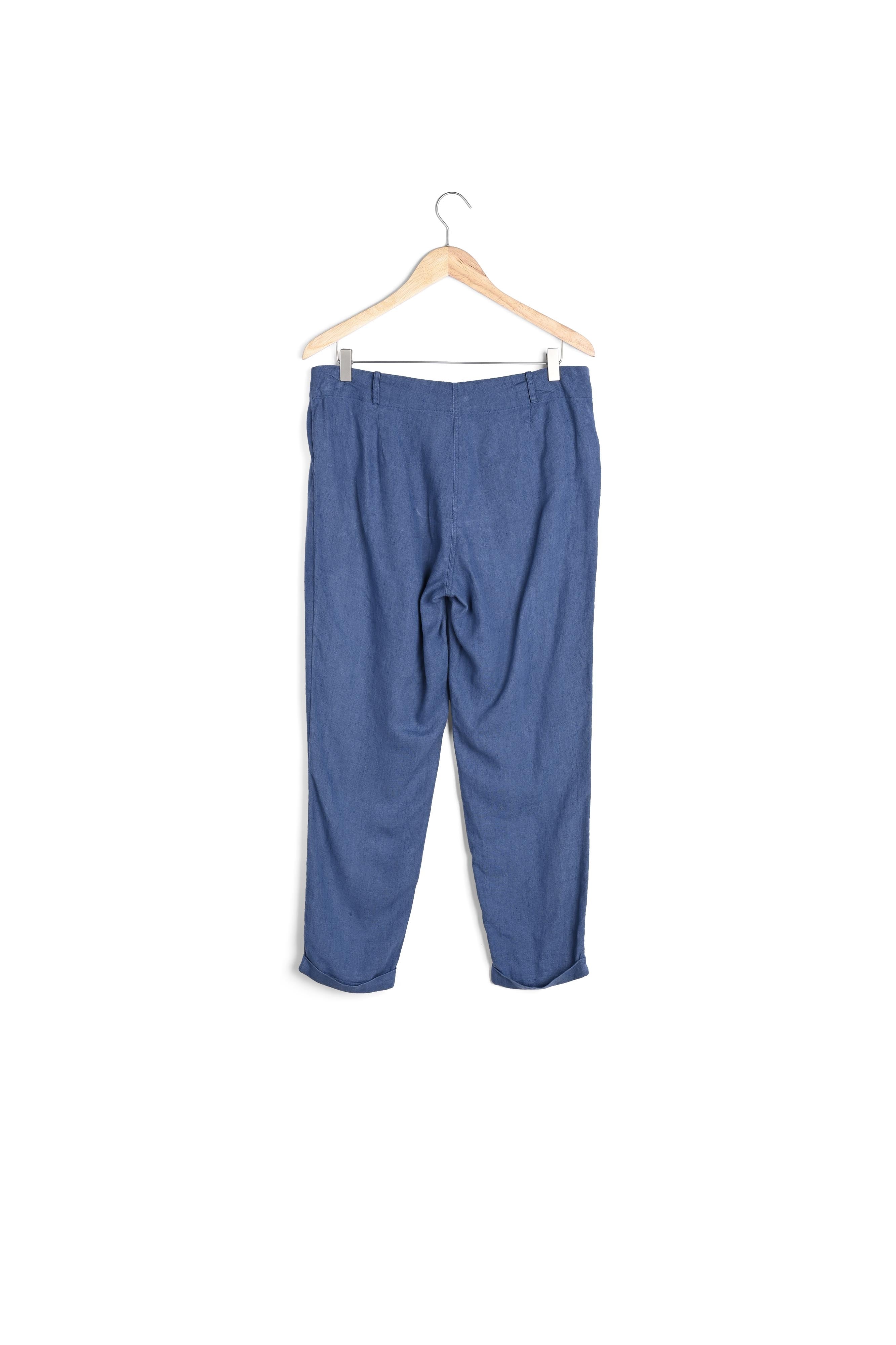 Pantalon chino en lin indigo Ignacio Faume - seconde main