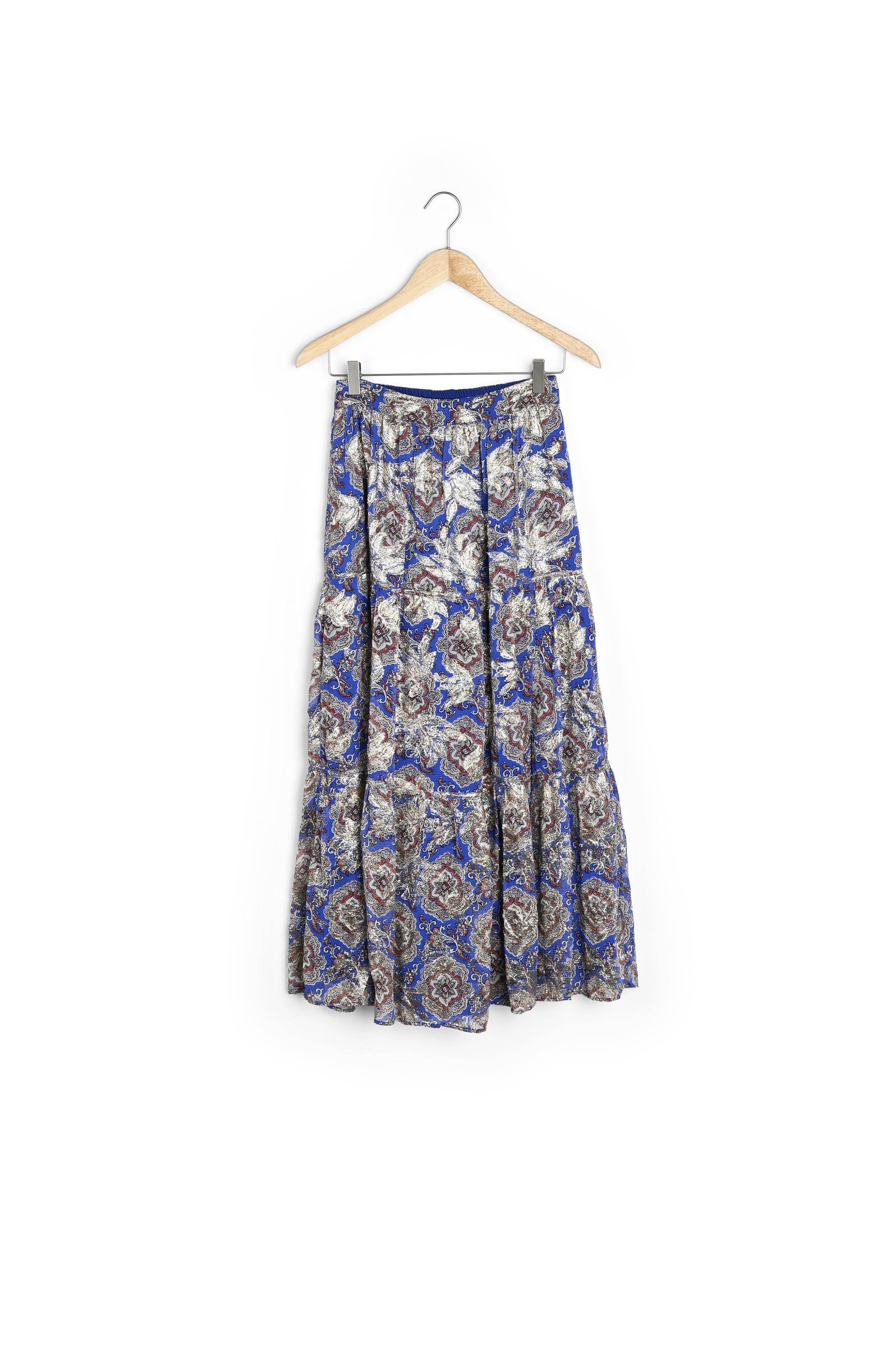 Jupe longue imprimée lurex Esma Faume - seconde main