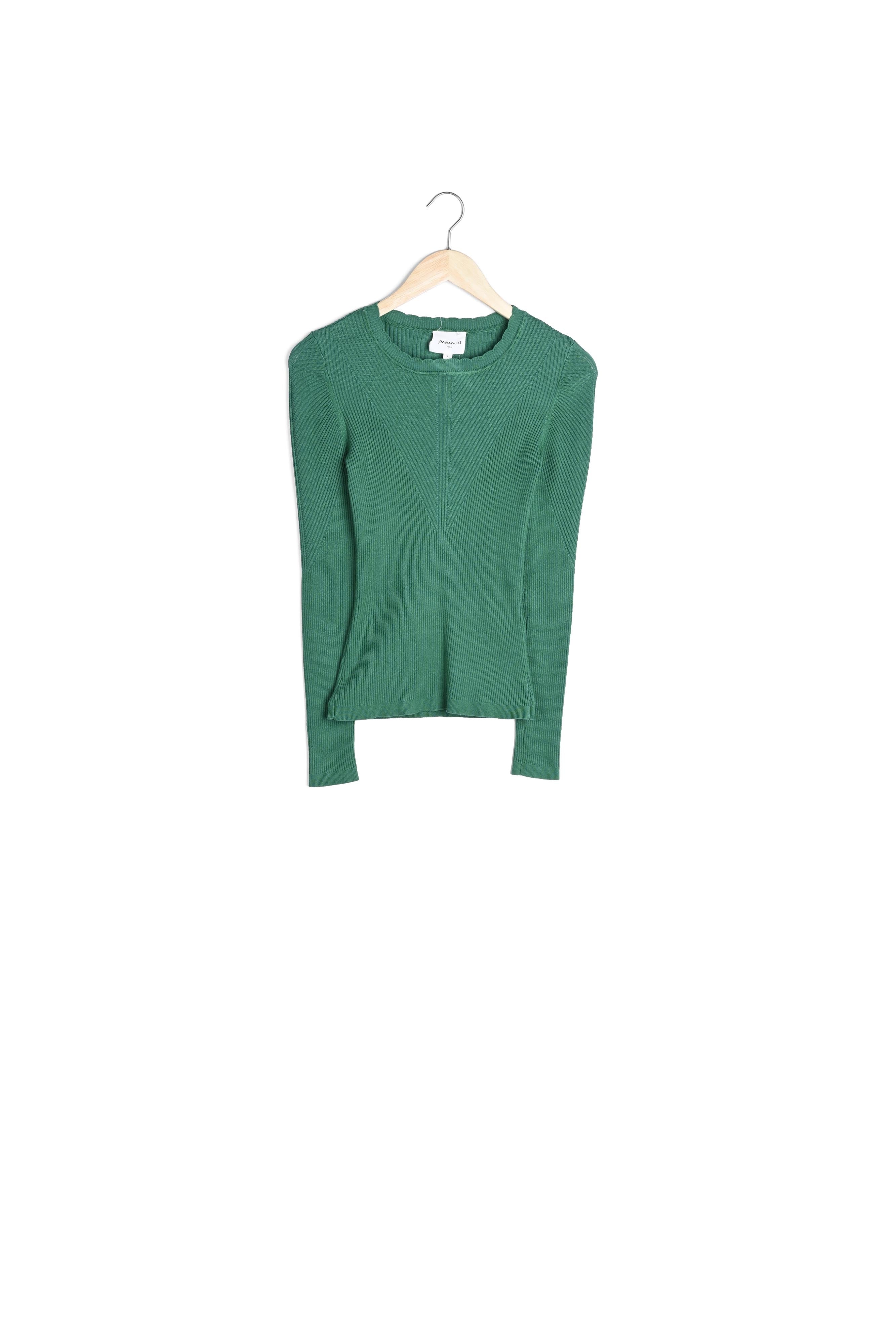 Pull côtelé émeraude Délice Faume - seconde main