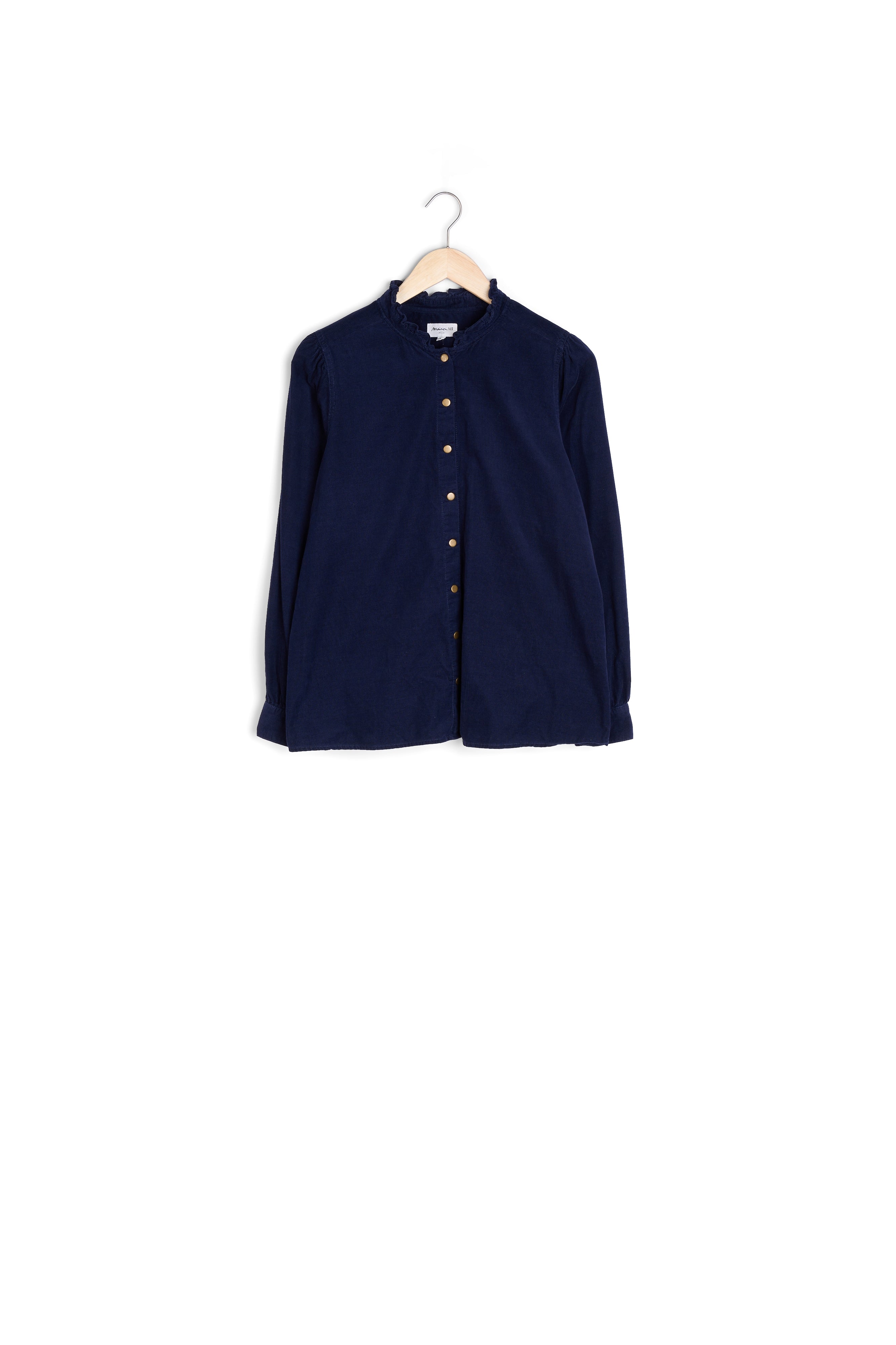 Chemise en velours marine Jeraldine Faume - seconde main