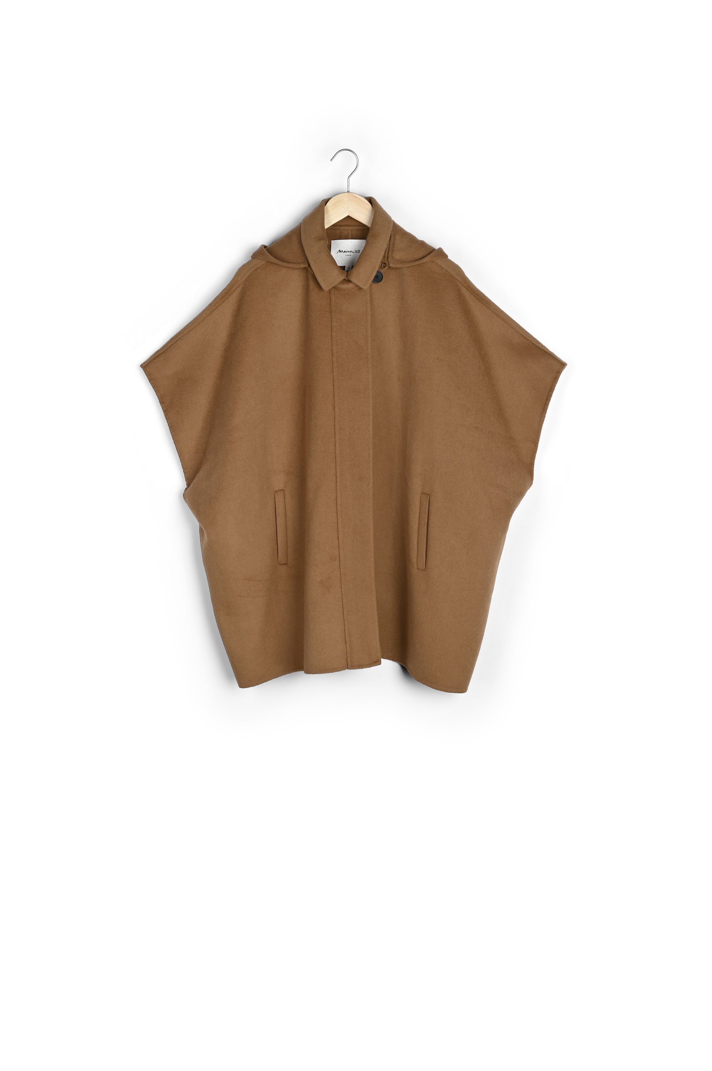 Cape en laine à manches courtes et capuche Lesia Faume - seconde main