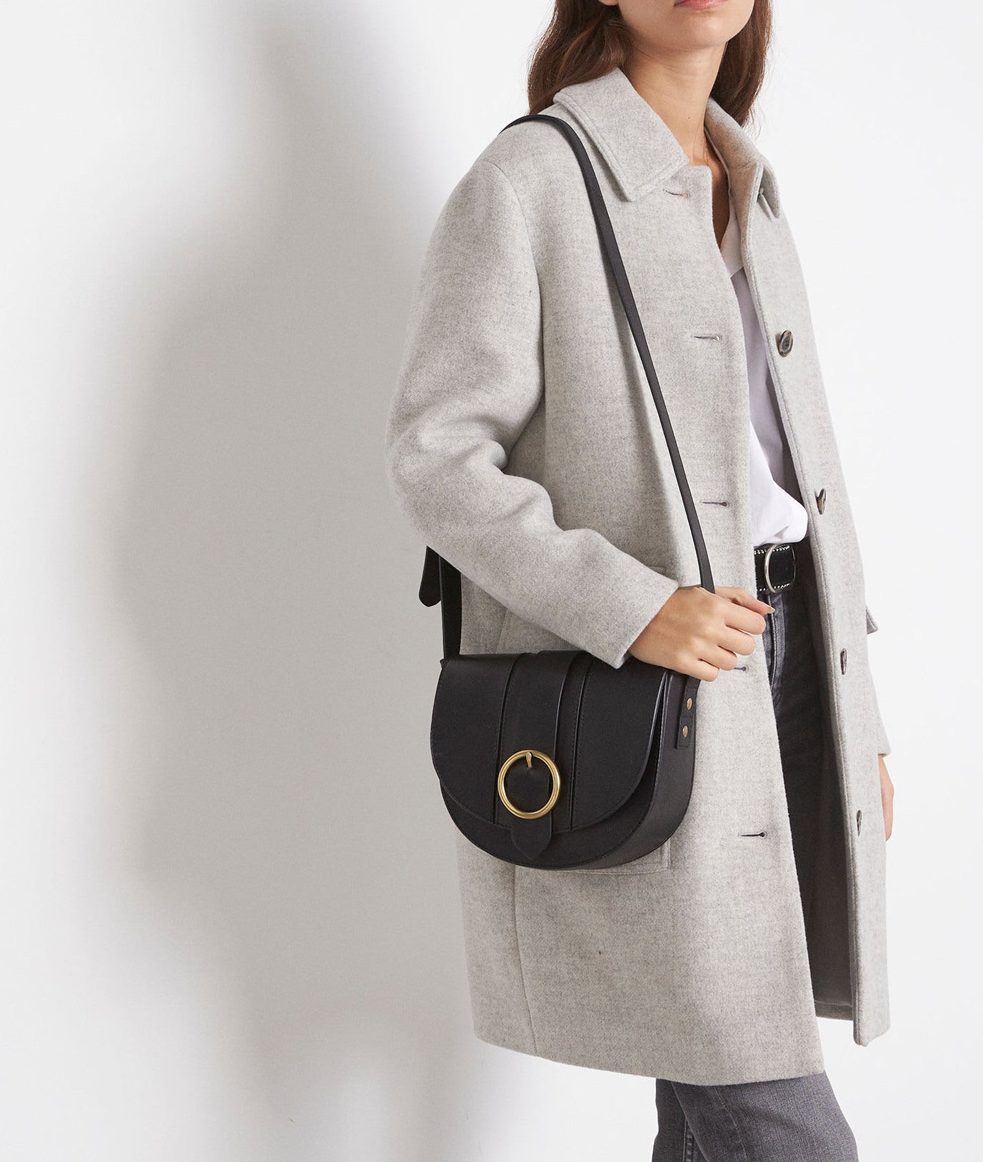 Manteau caban en laine gris clair Layton Faume - seconde main