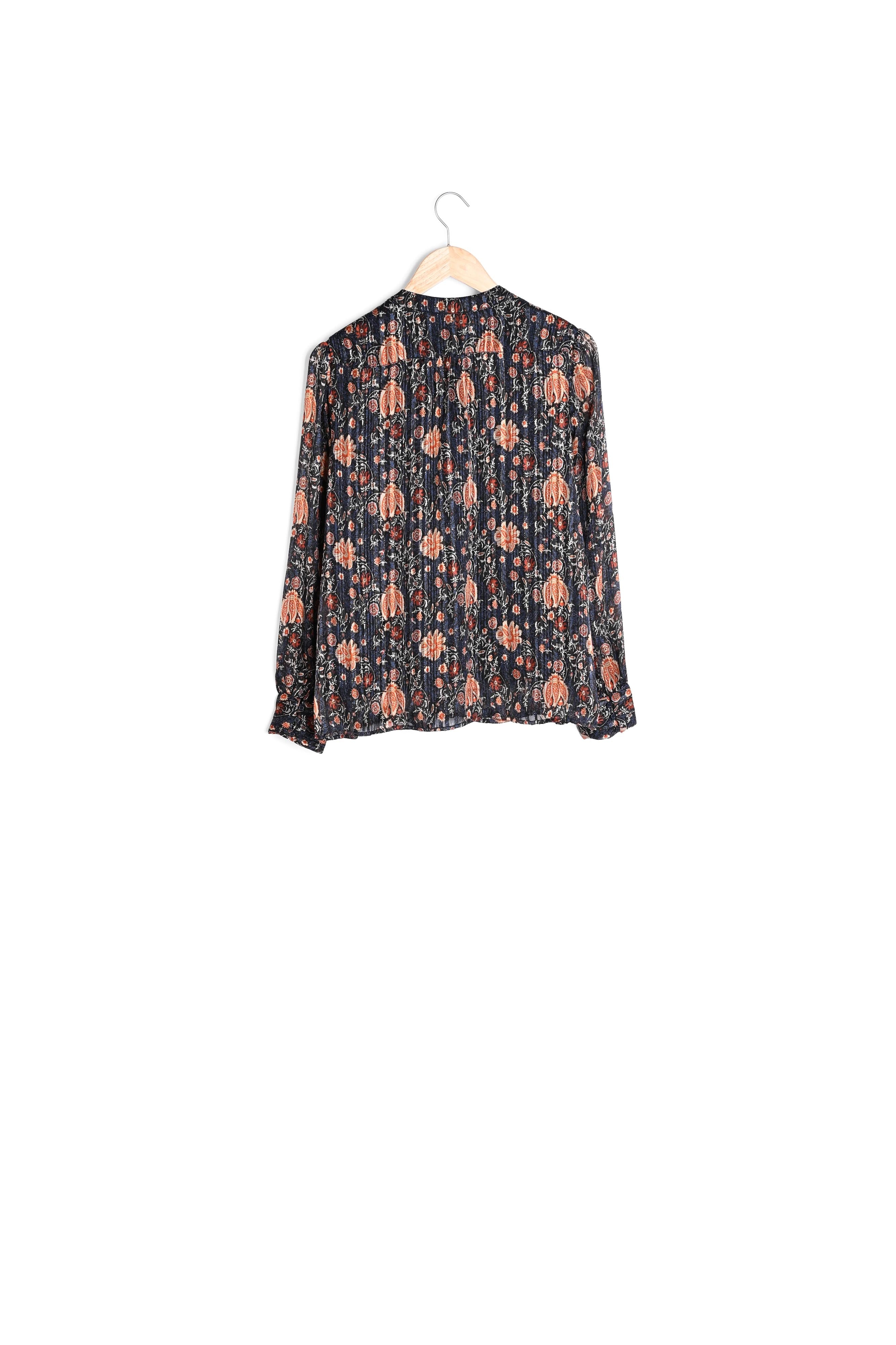 Blouse à imprimé fluide marine Luce Faume - seconde main