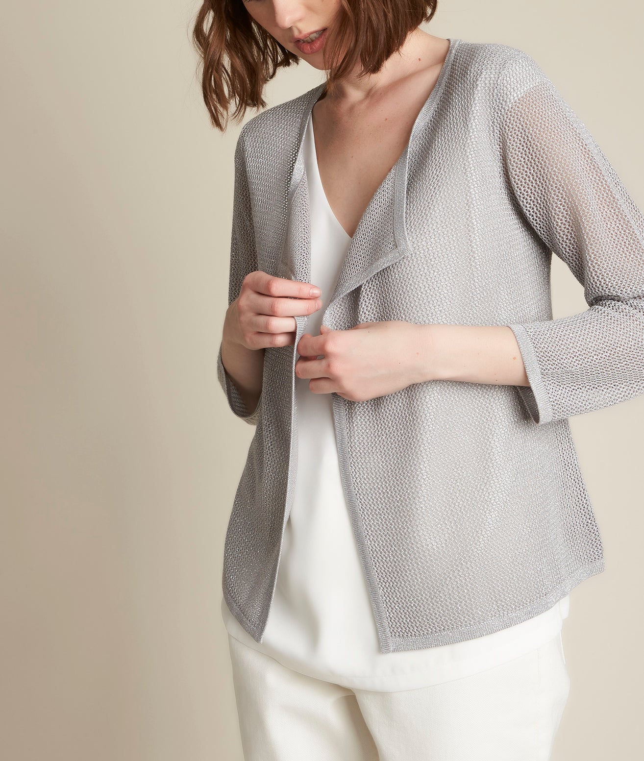 Gilet ajouré gris chiné Noisette Faume - seconde main