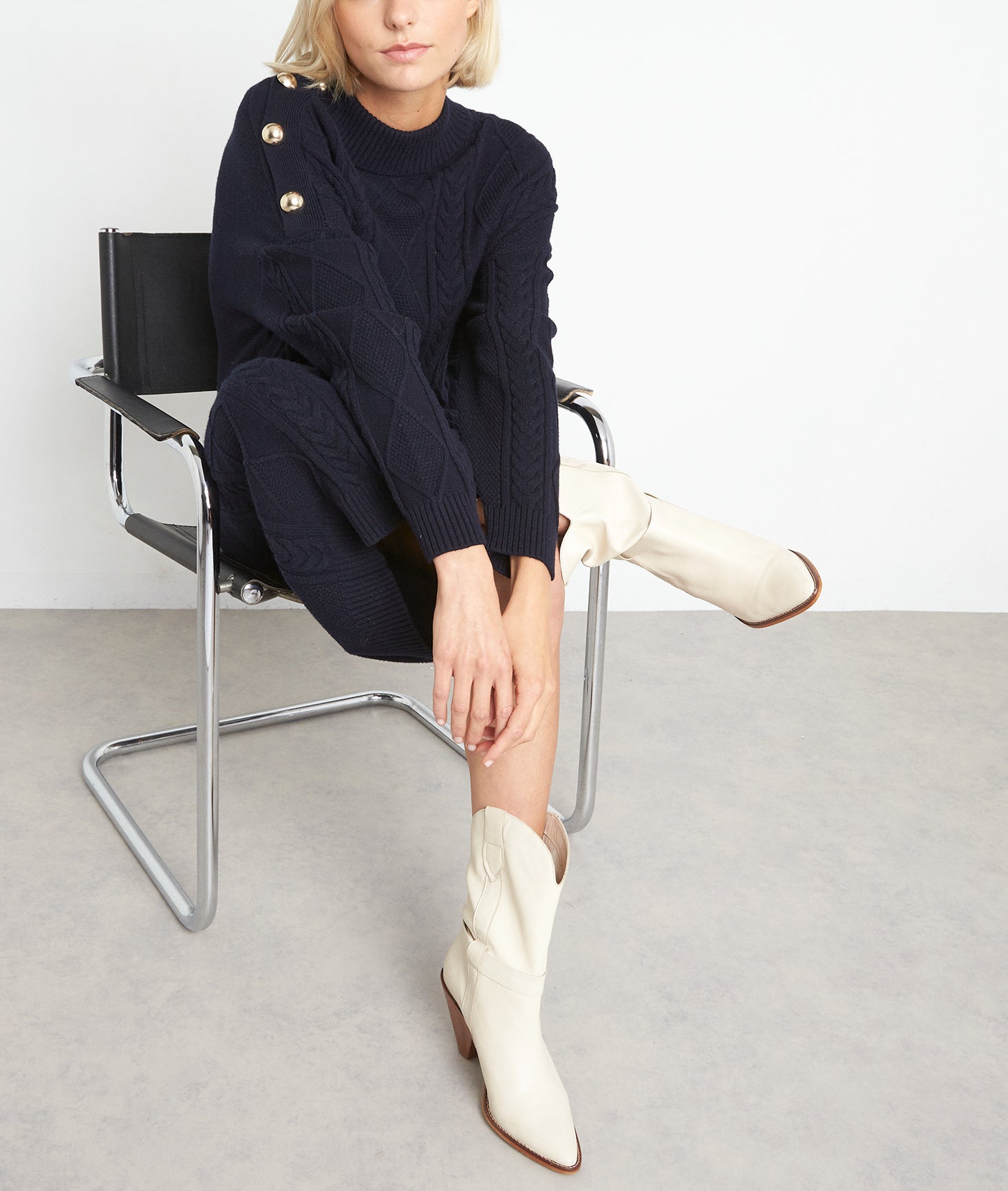 Robe longue en viscose responsable marine Sunshine Faume - seconde main