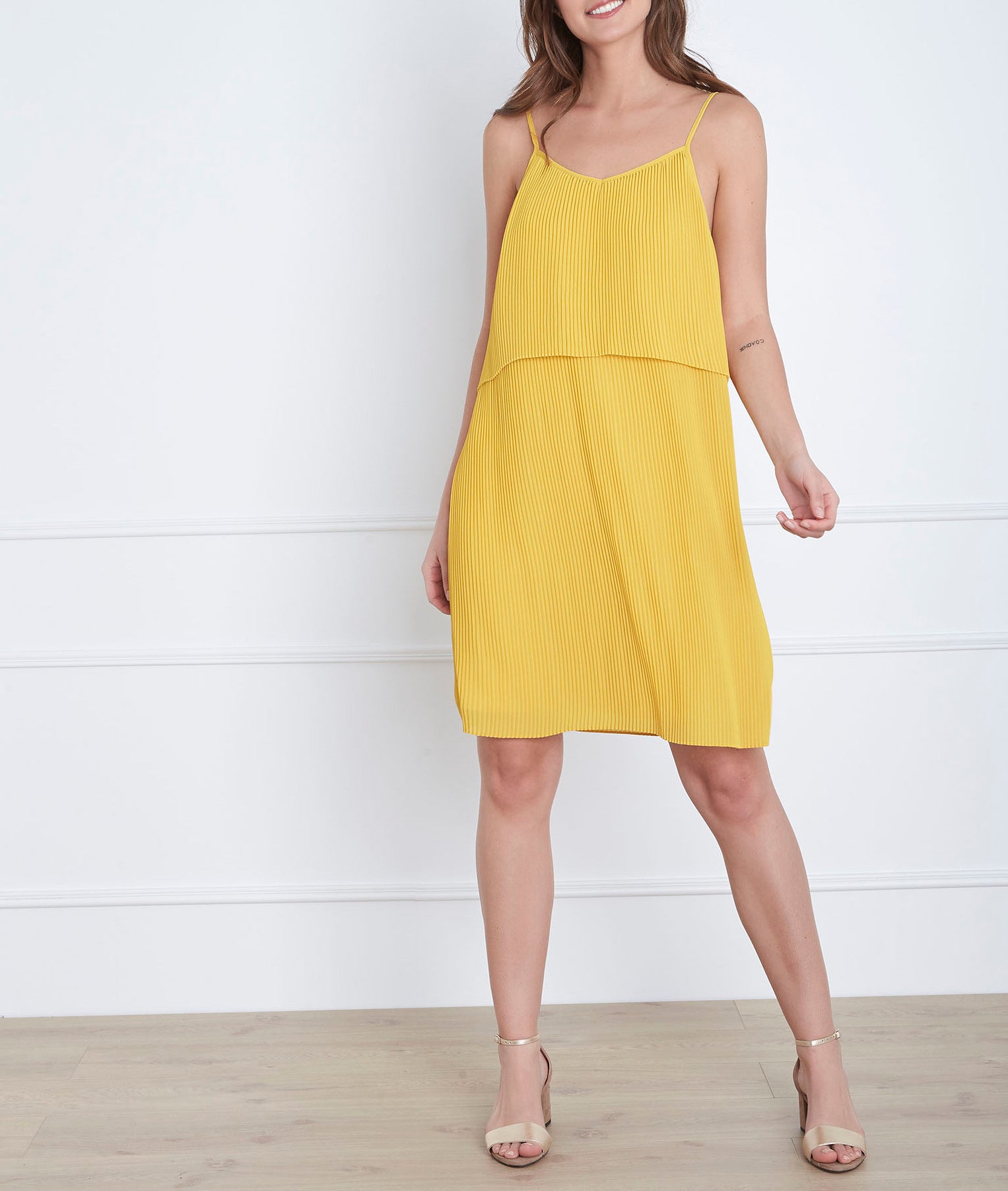 Robe anis plissée Harlette Faume - seconde main