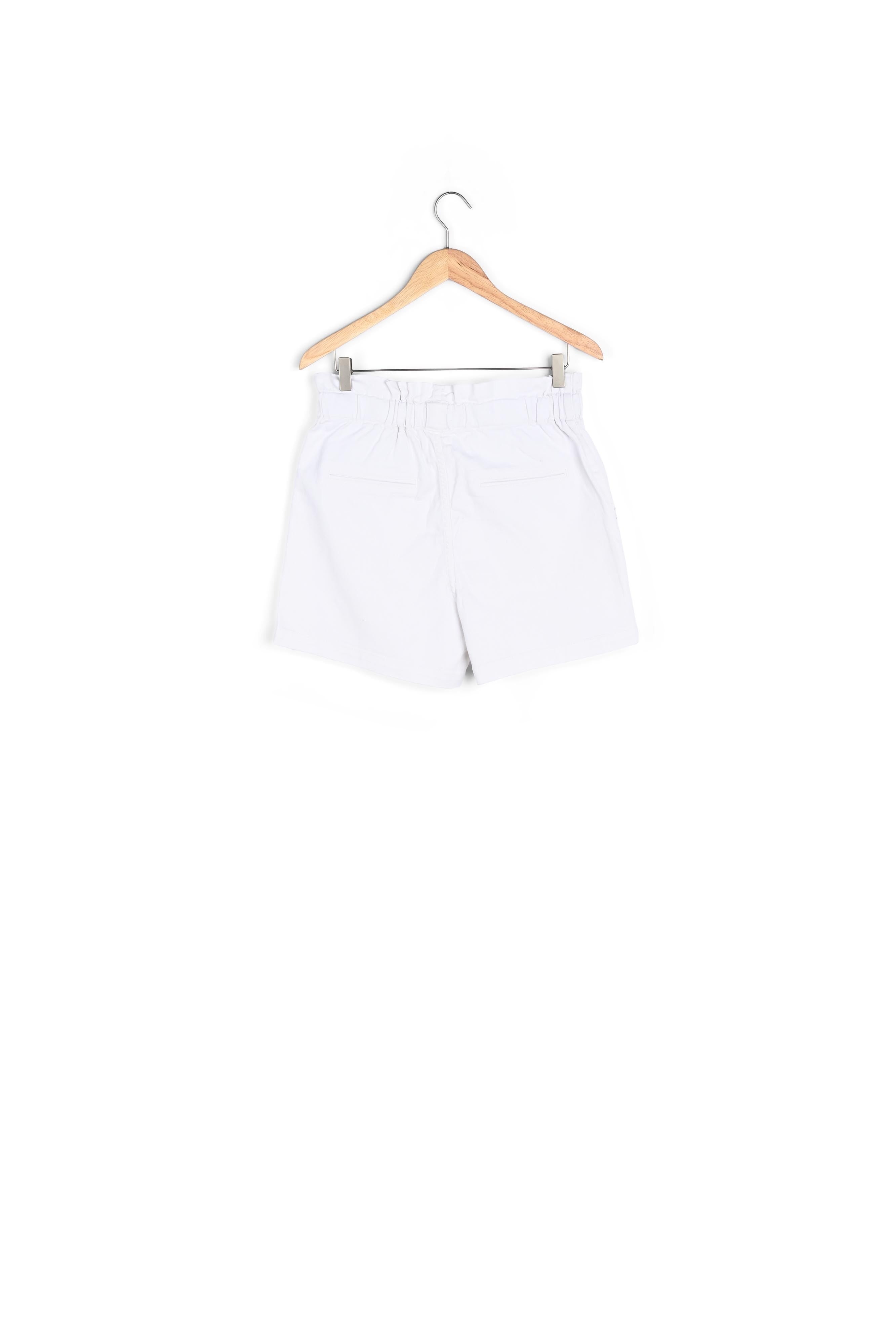 Short paper bag ceinturé en coton blanc Beverly Faume - seconde main