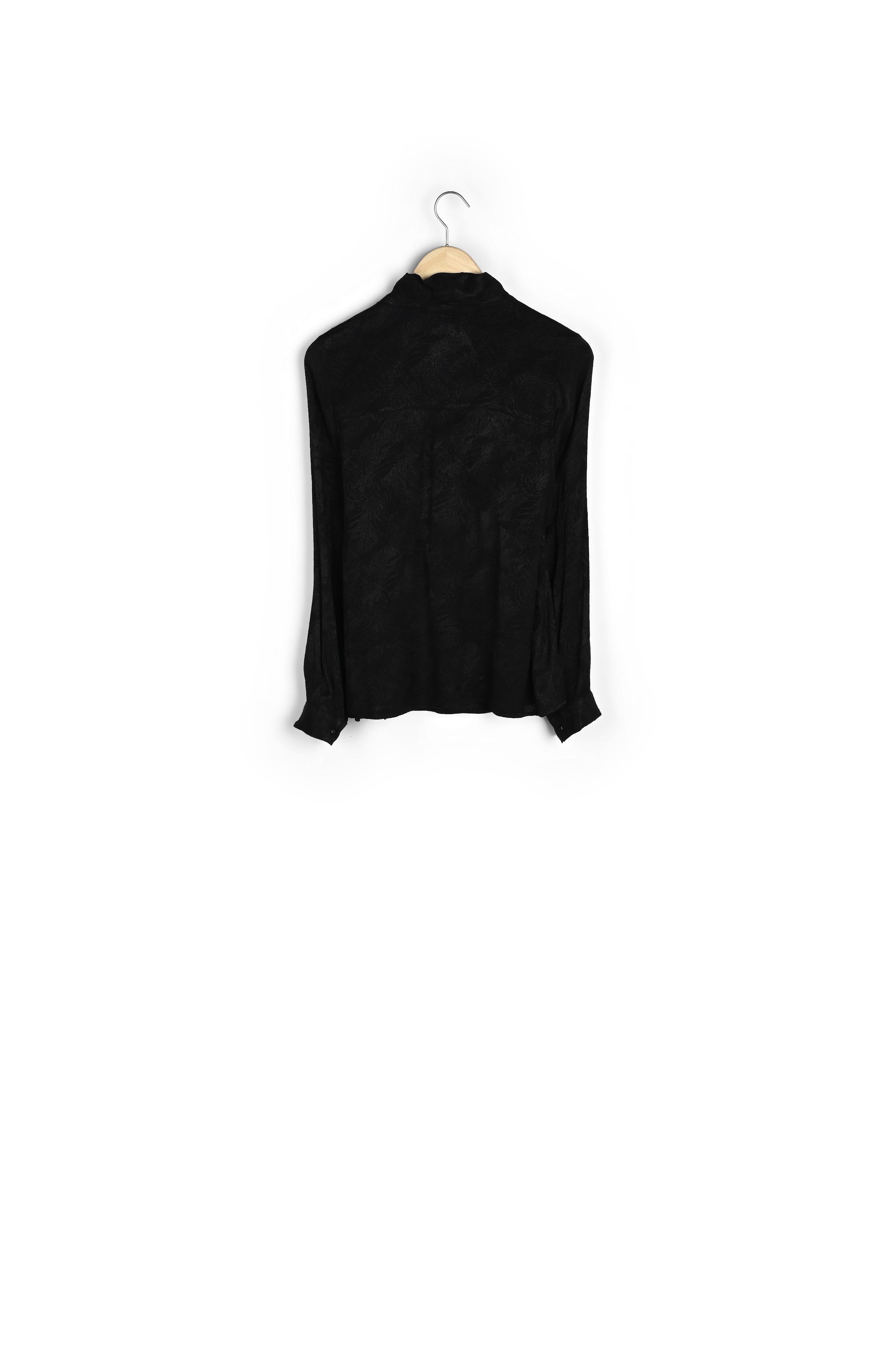 Blouse en tissu jacquard noire Cleo Faume - seconde main
