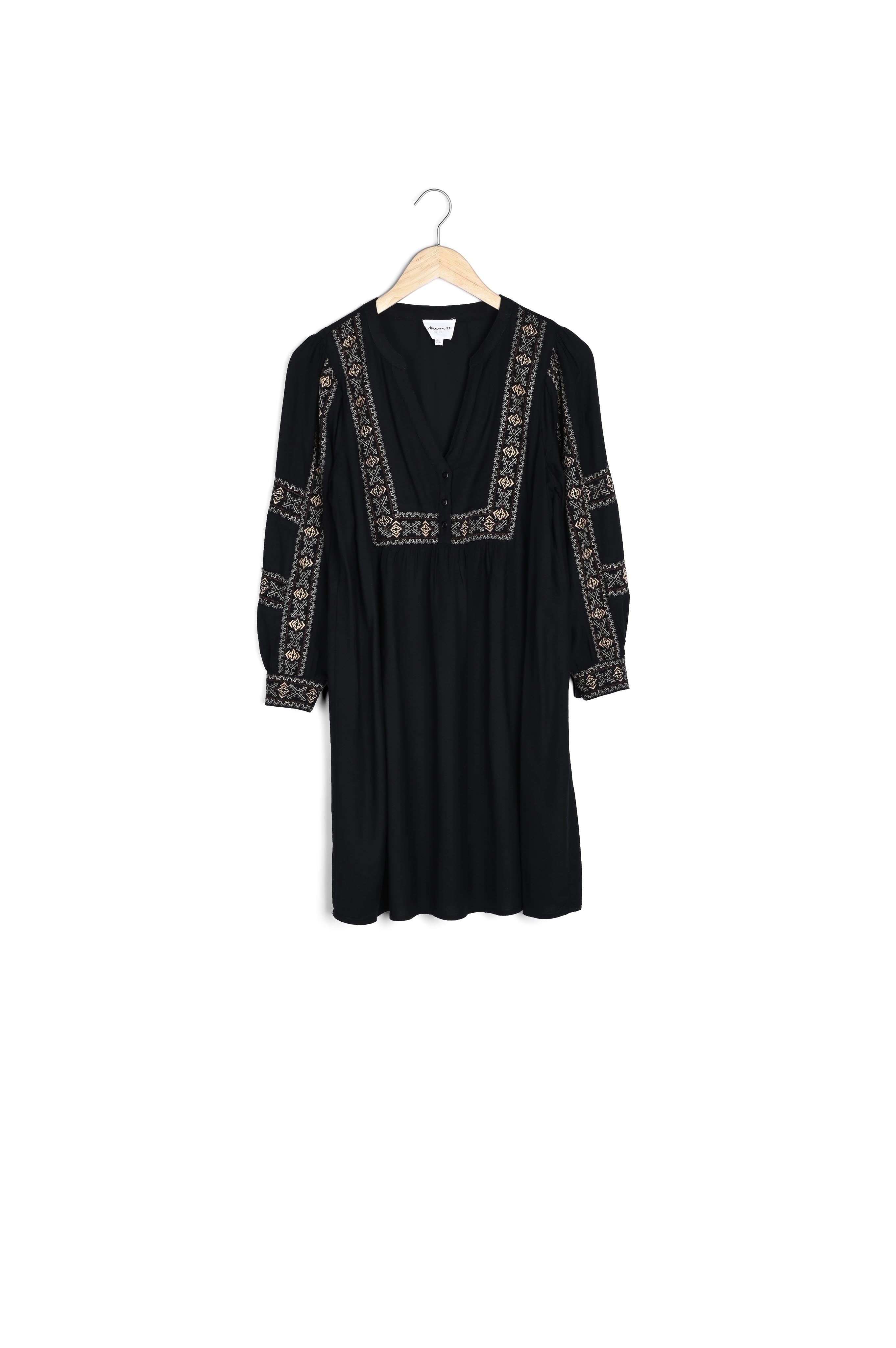 Robe courte brodée noire Haelle Faume - seconde main