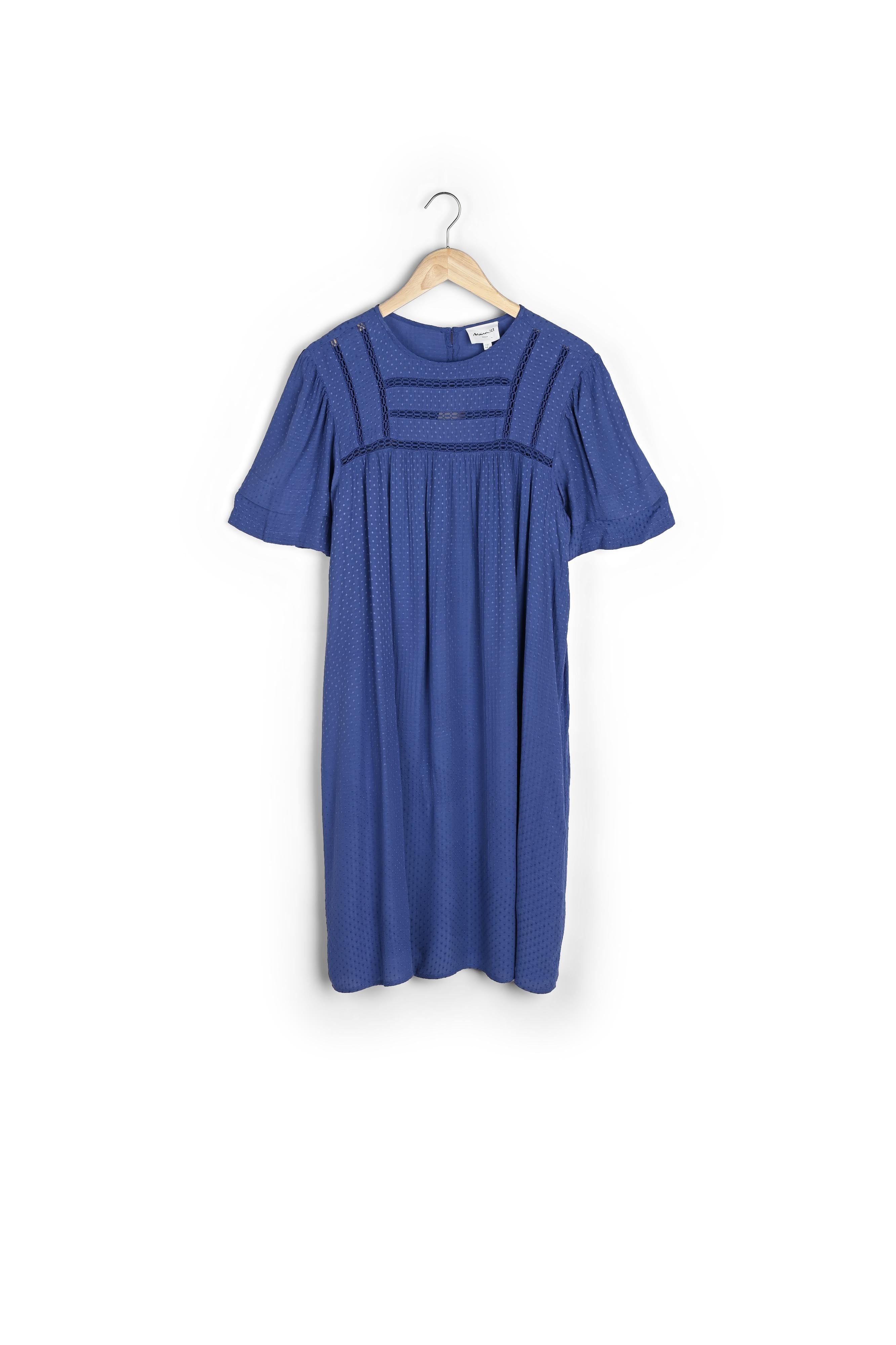 Robe ample avec dentelle bleue Sarah Faume - seconde main