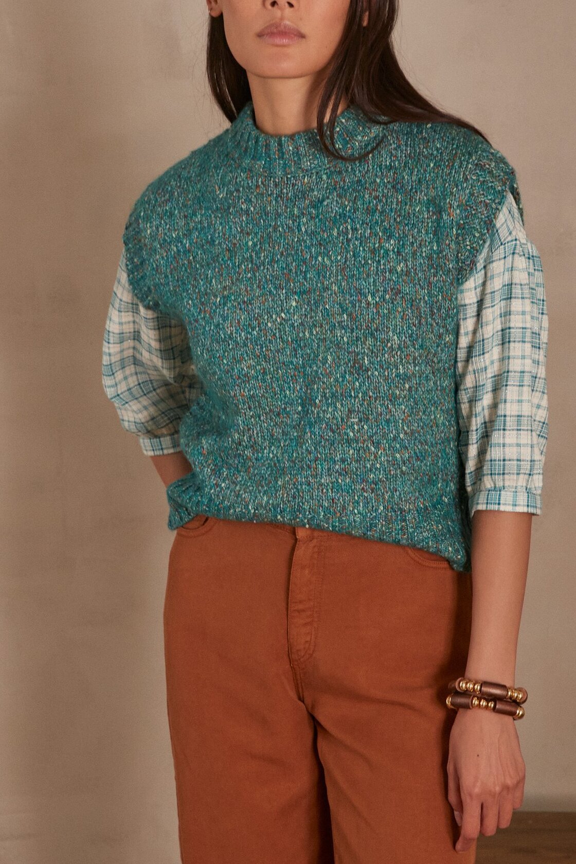 Maille sans manches Camelia Faume - seconde main