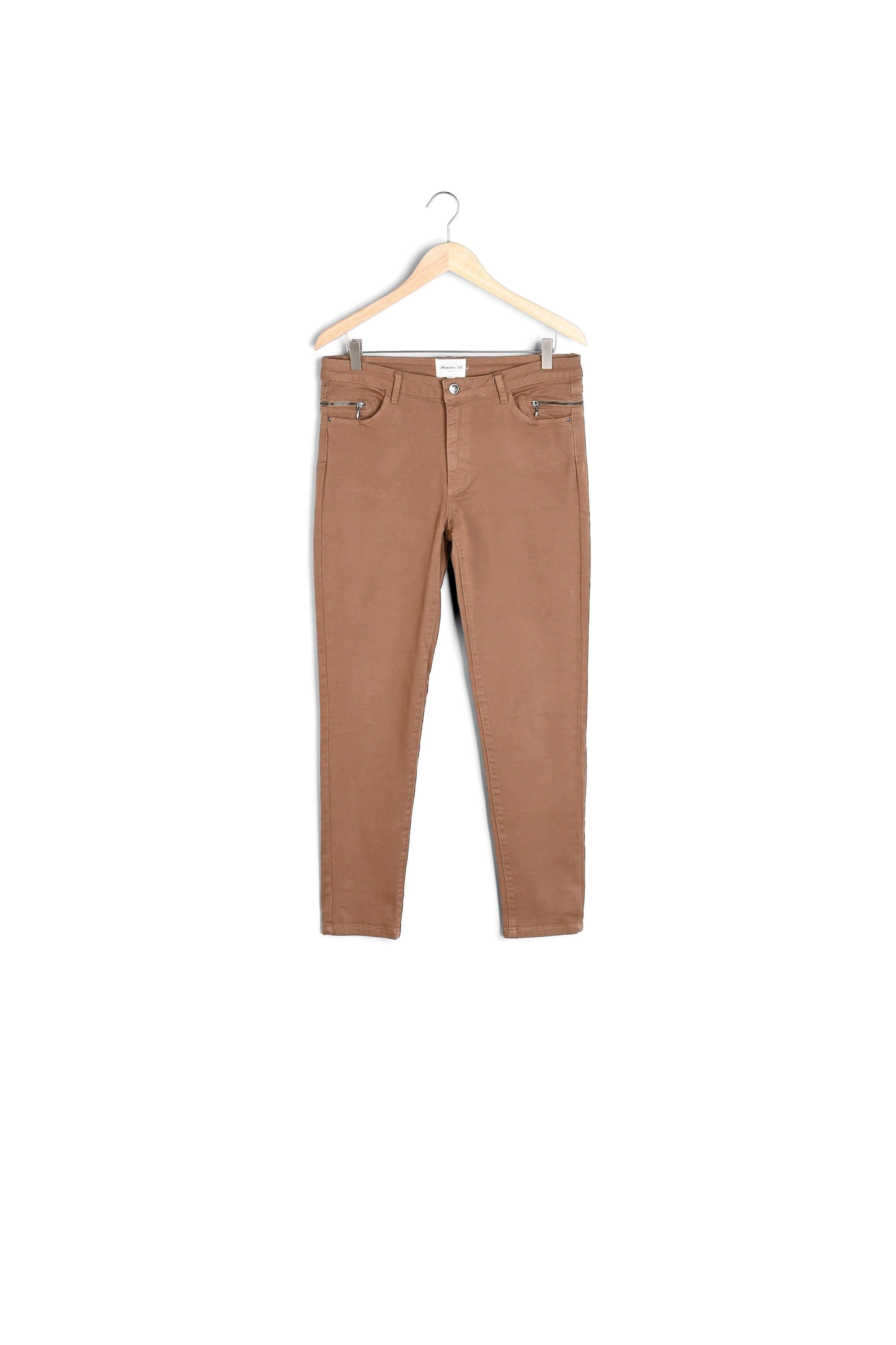 Jean slim en denim surteint camel Nateo Faume - seconde main