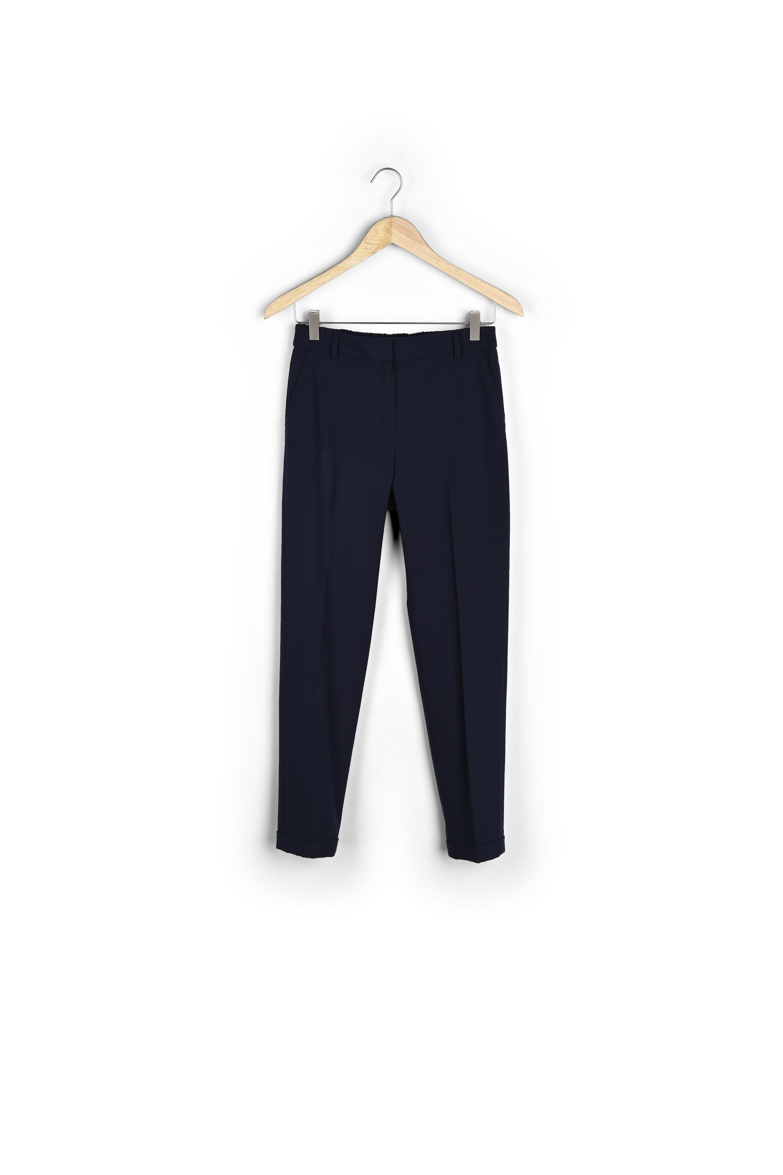 Pantalon cigarette piqué marine Felix Faume - seconde main