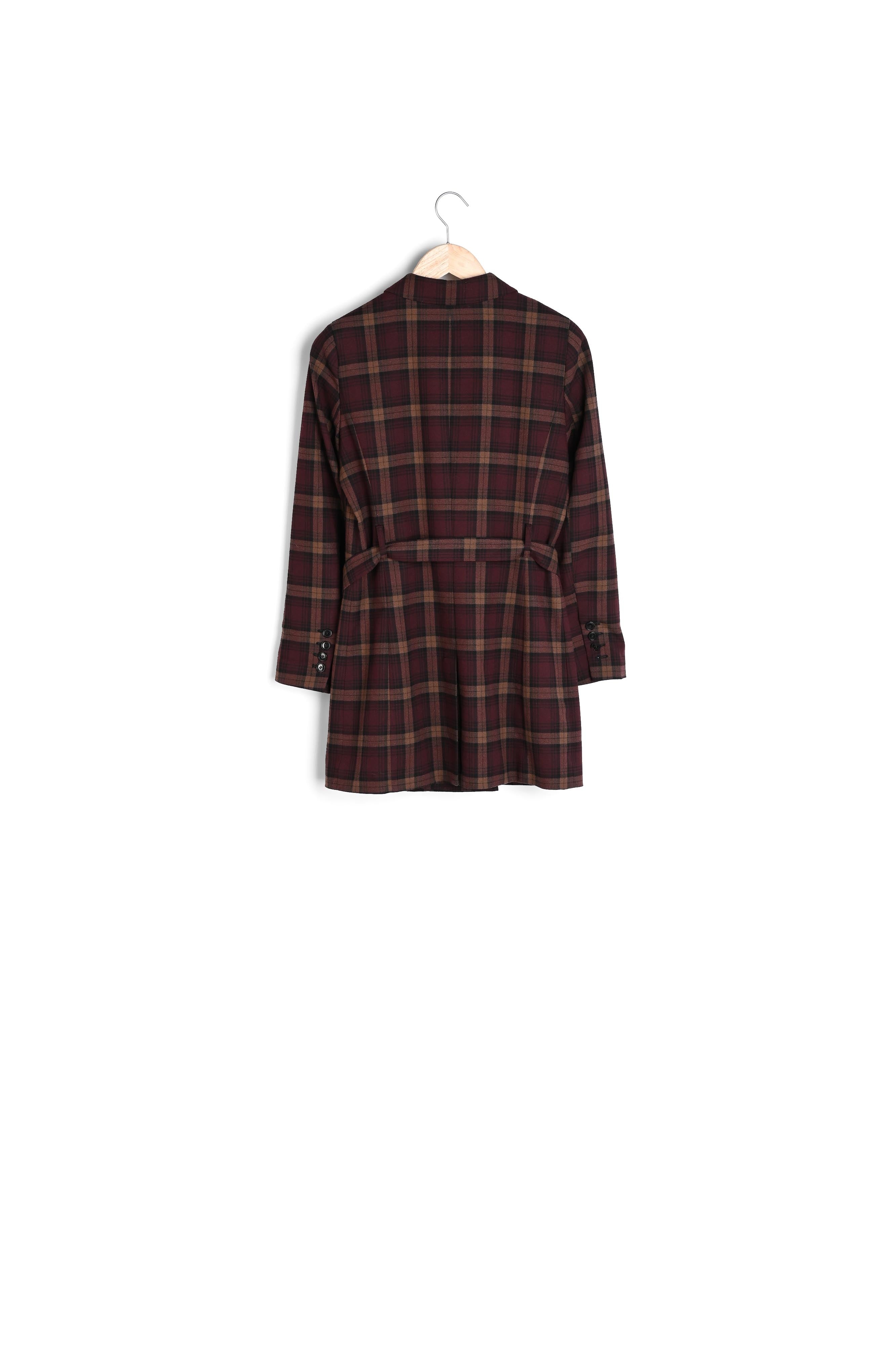 Veste à carreaux merlot Bernie Faume - seconde main