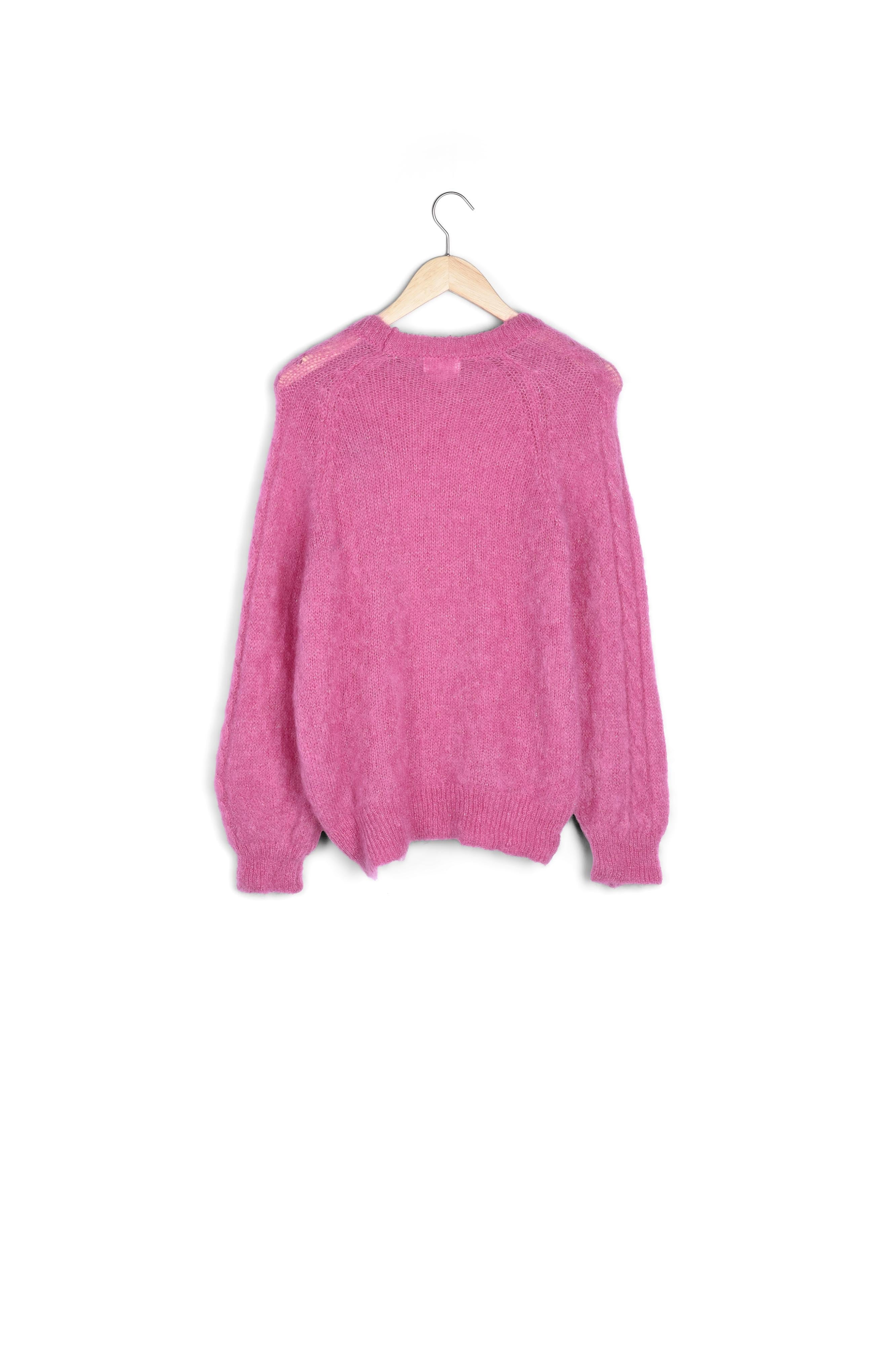 Pull oversize en mohair rose bonbon Tasha Faume - seconde main