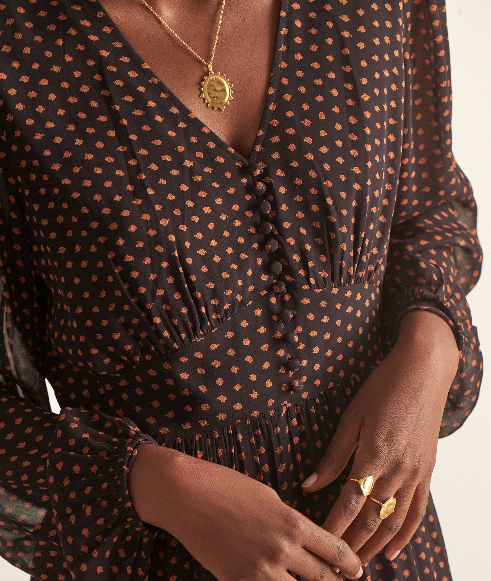 Robe longue imprimé marine Halpha Faume - seconde main