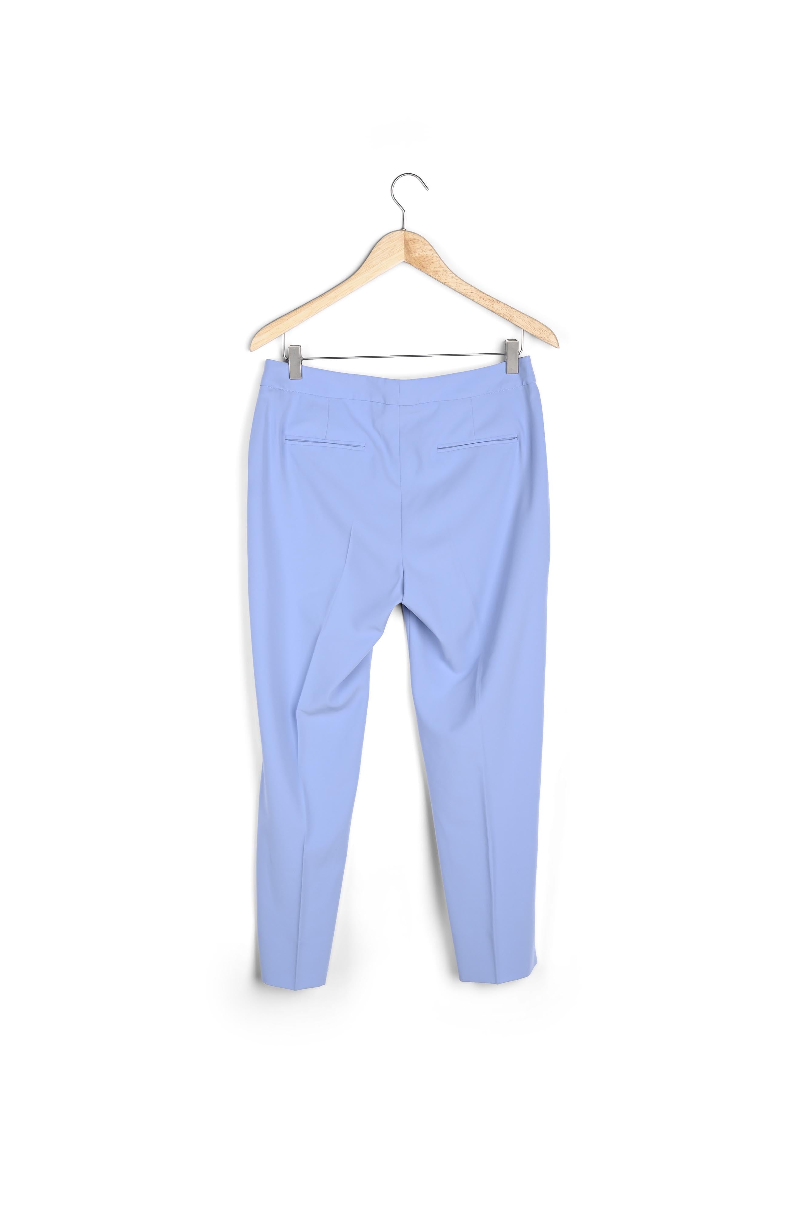Pantalon cigarette en microfibre azur Suzanne Faume - seconde main