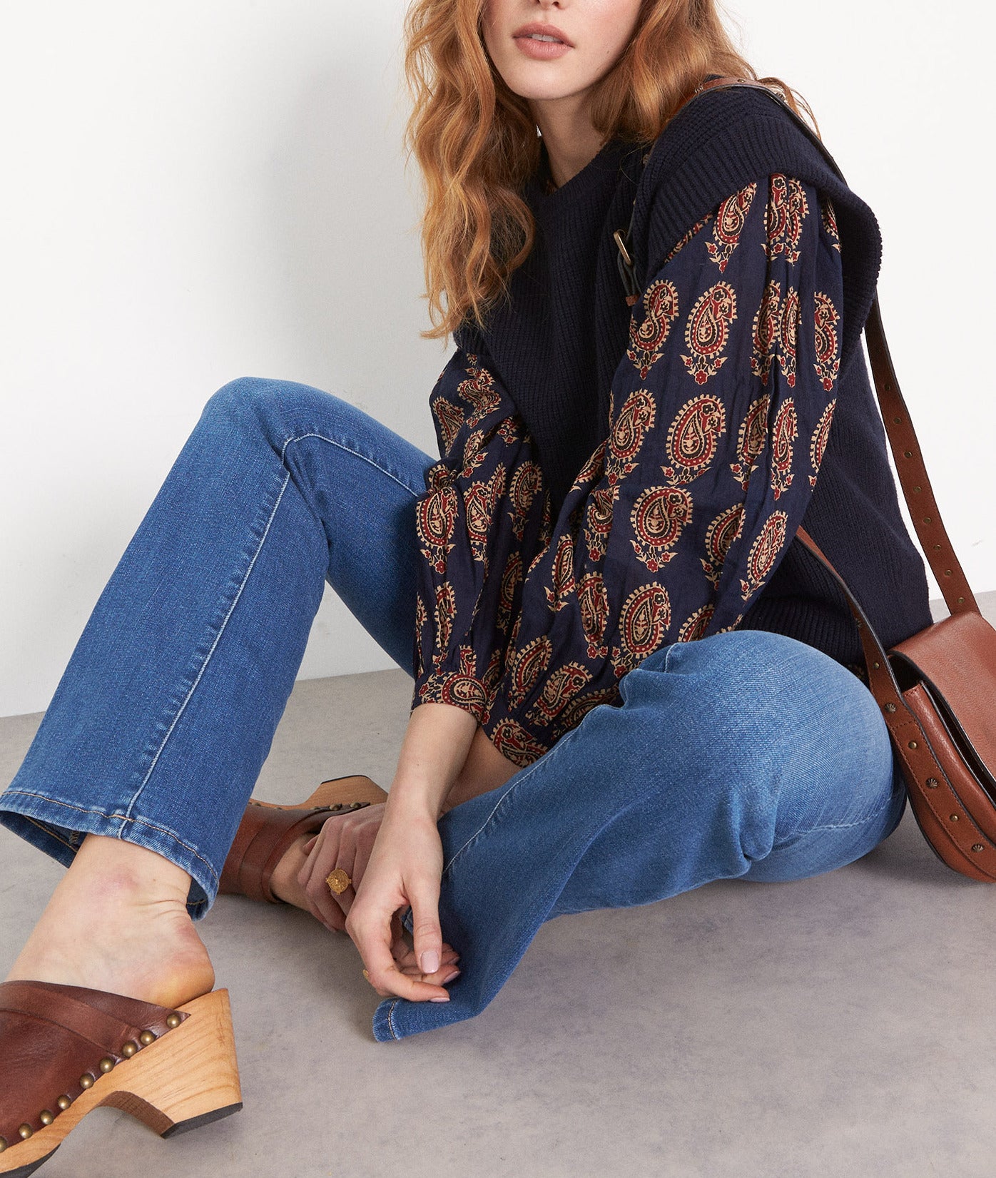 Pull sans manches en viscose EcoVero marine Bill Faume - seconde main