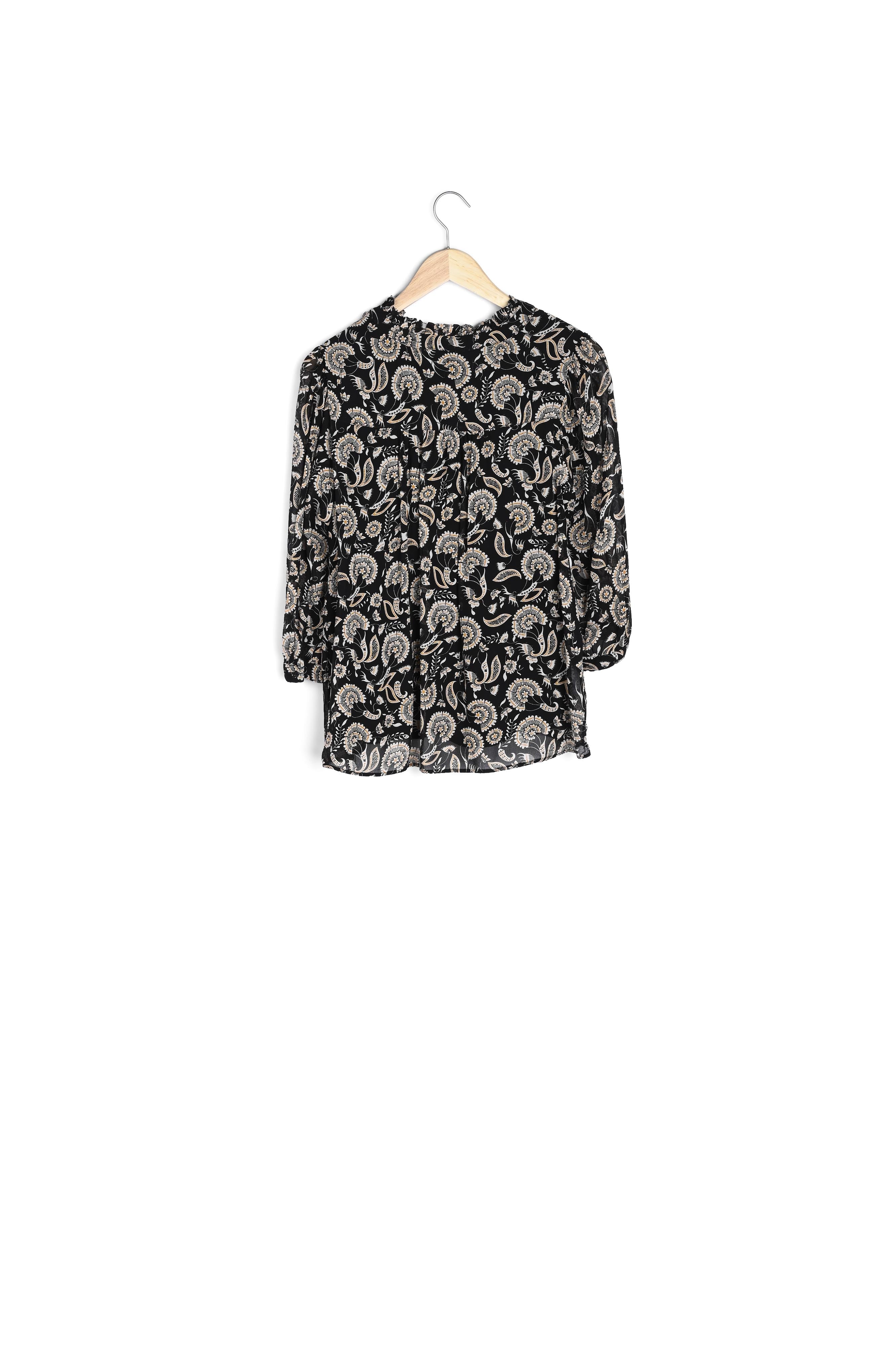 Blouse imprimée noire et blanche Leandra Faume - seconde main