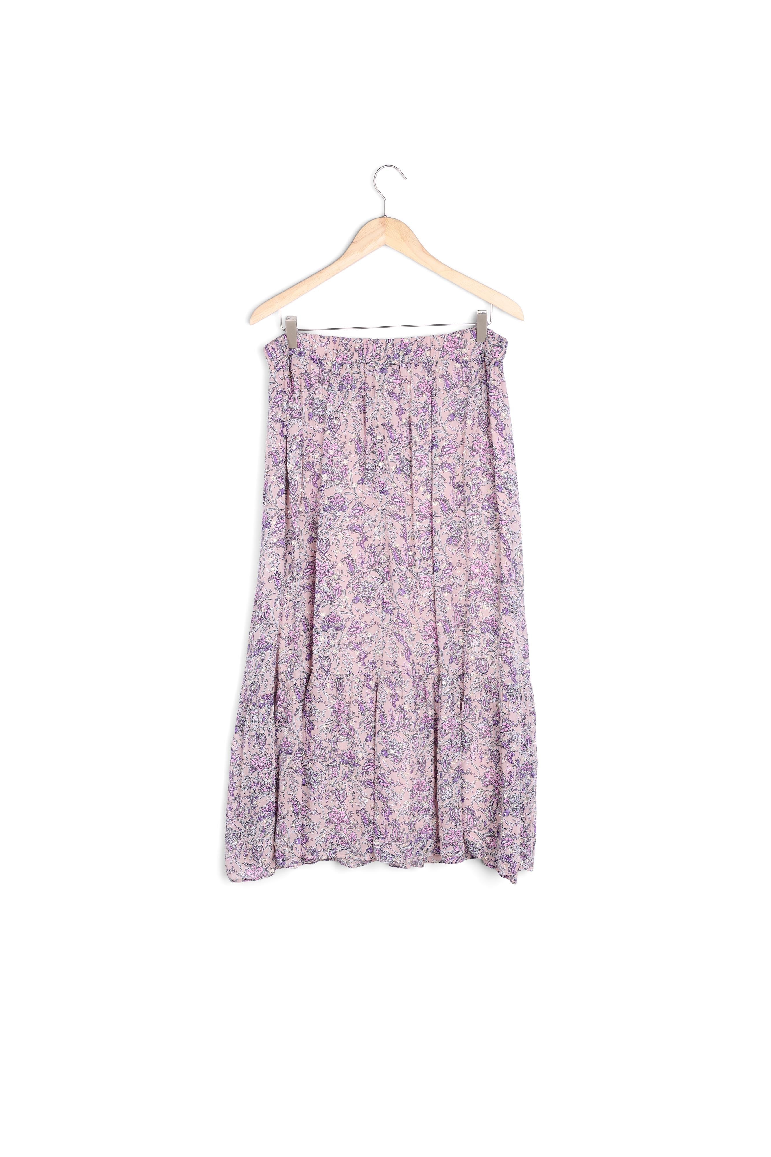 Jupe mauve imprimée Elena Faume - seconde main